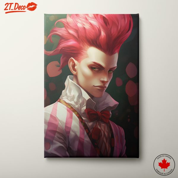Stylized Cartoon Character with Pink Hair