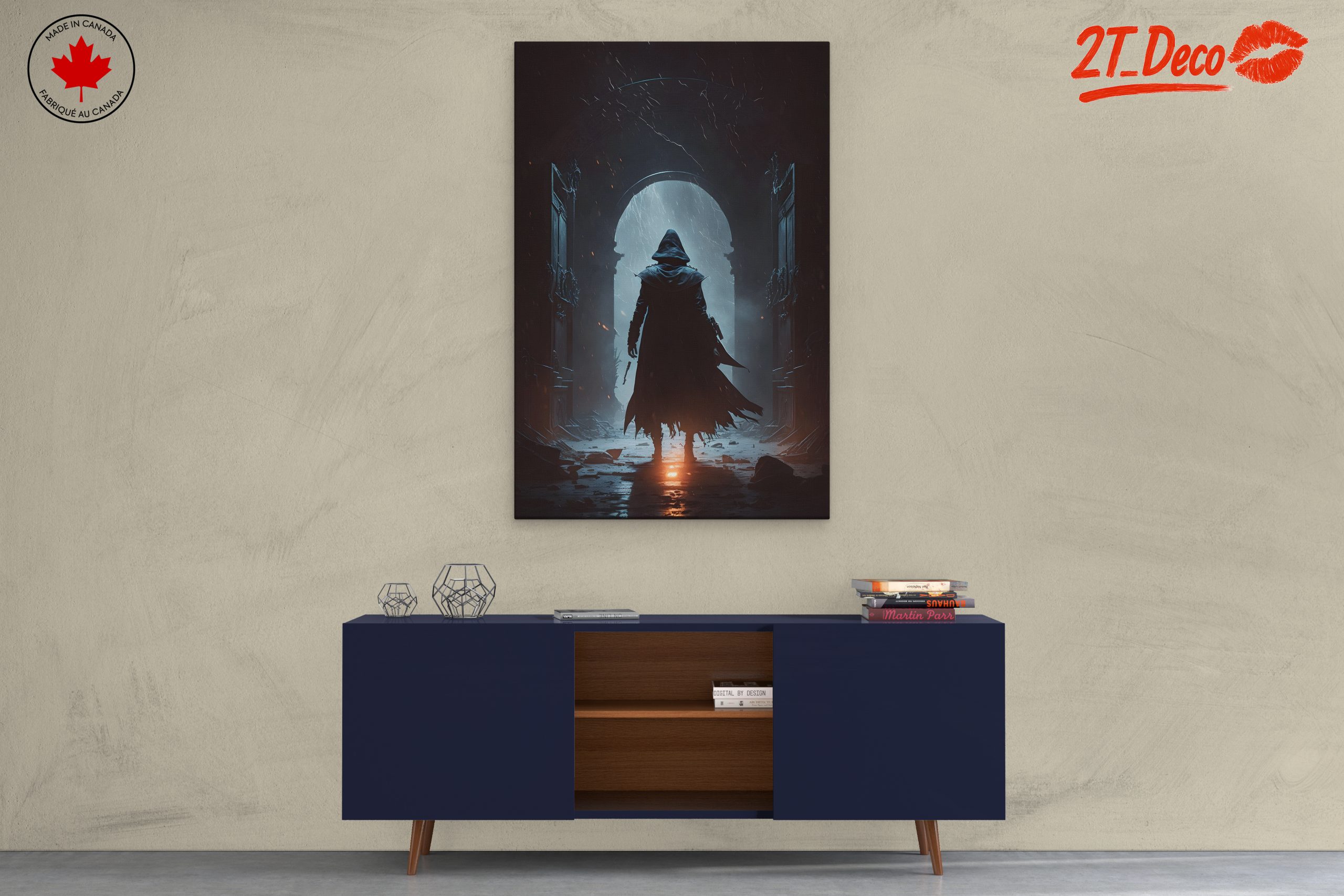 Gothic Fantasy Character in Shadowy Hallway - Image 3