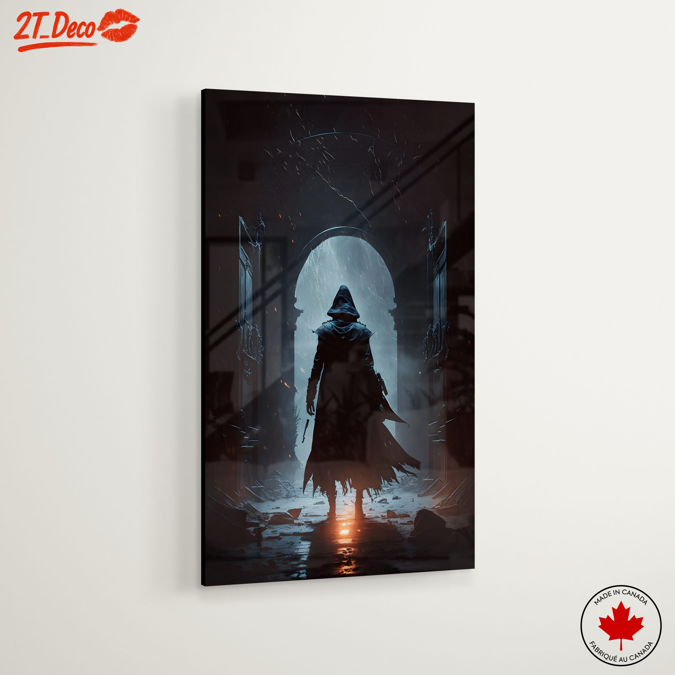 Gothic Fantasy Character in Shadowy Hallway - Image 6