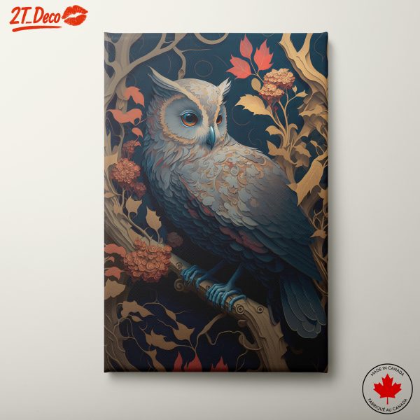 Whimsical Owl in Autumn Foliage