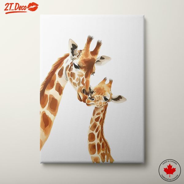 Tender Giraffe Moment with Baby
