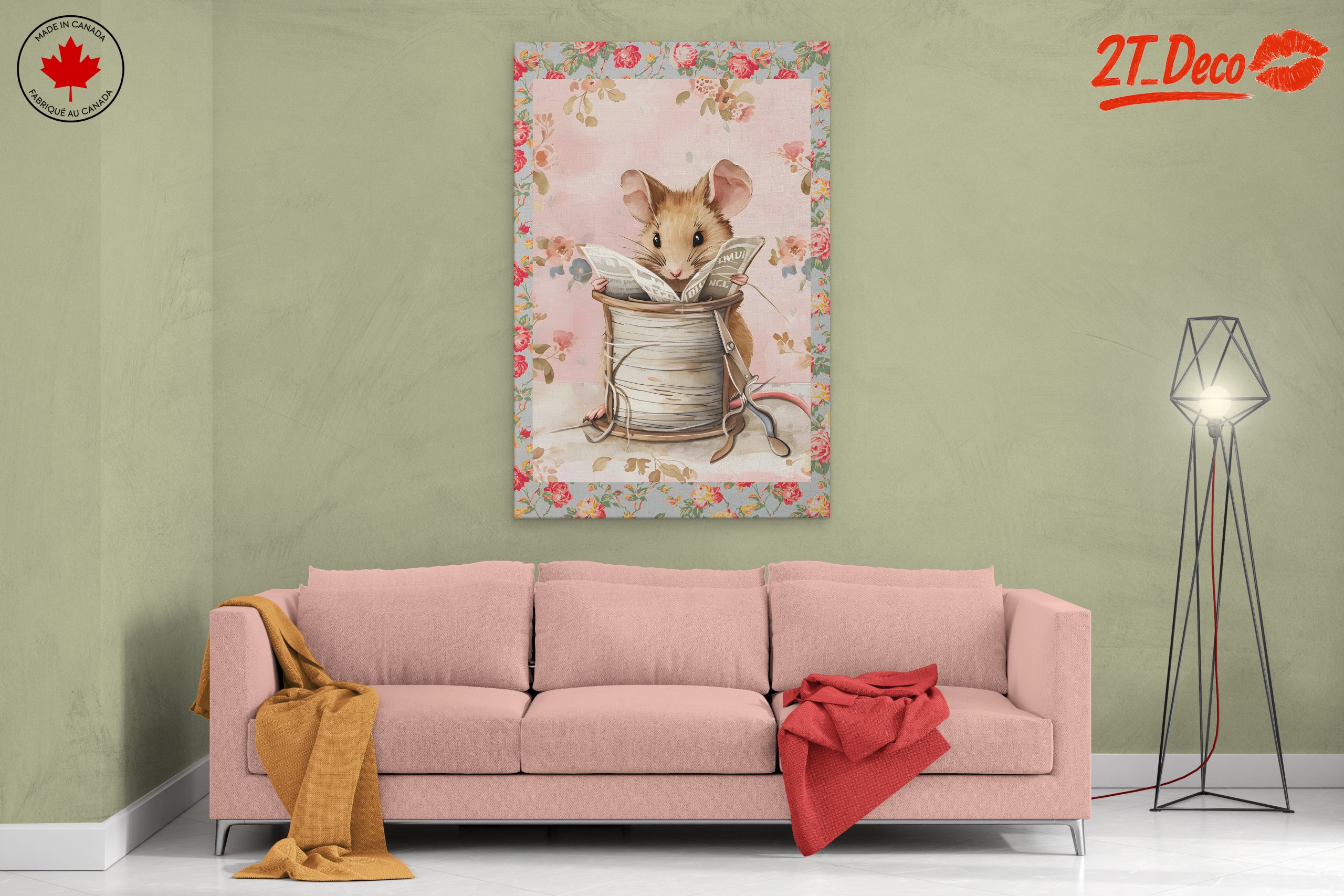 Adorable Mouse Reading in Floral Surroundings - Image 2