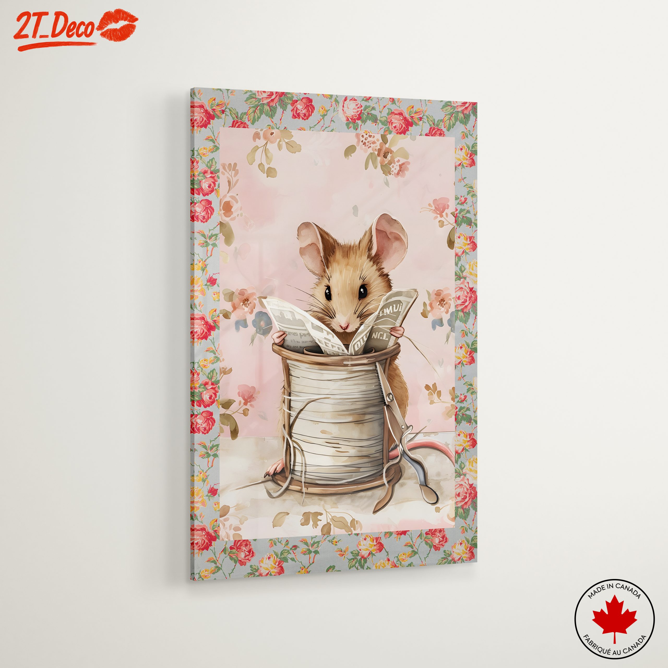 Adorable Mouse Reading in Floral Surroundings - Image 6