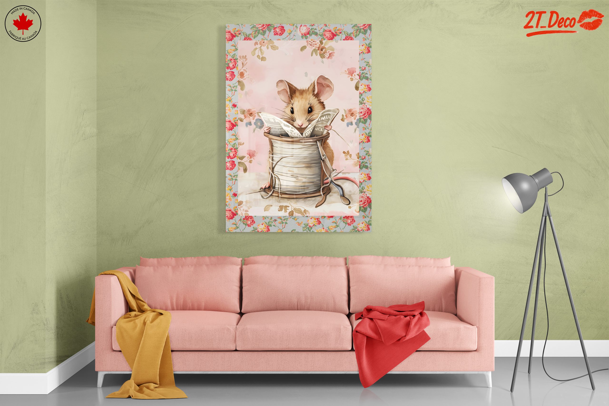 Adorable Mouse Reading in Floral Surroundings - Image 7