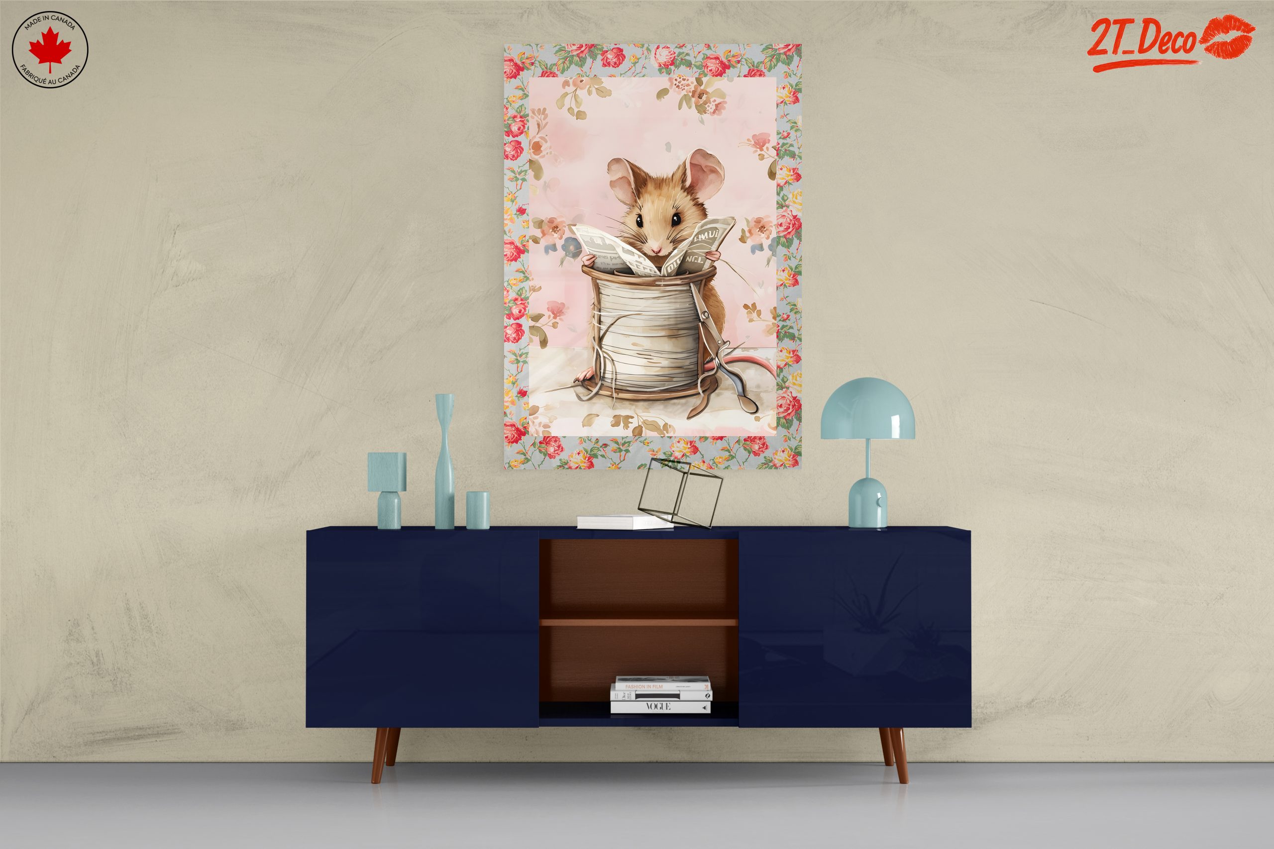 Adorable Mouse Reading in Floral Surroundings - Image 8