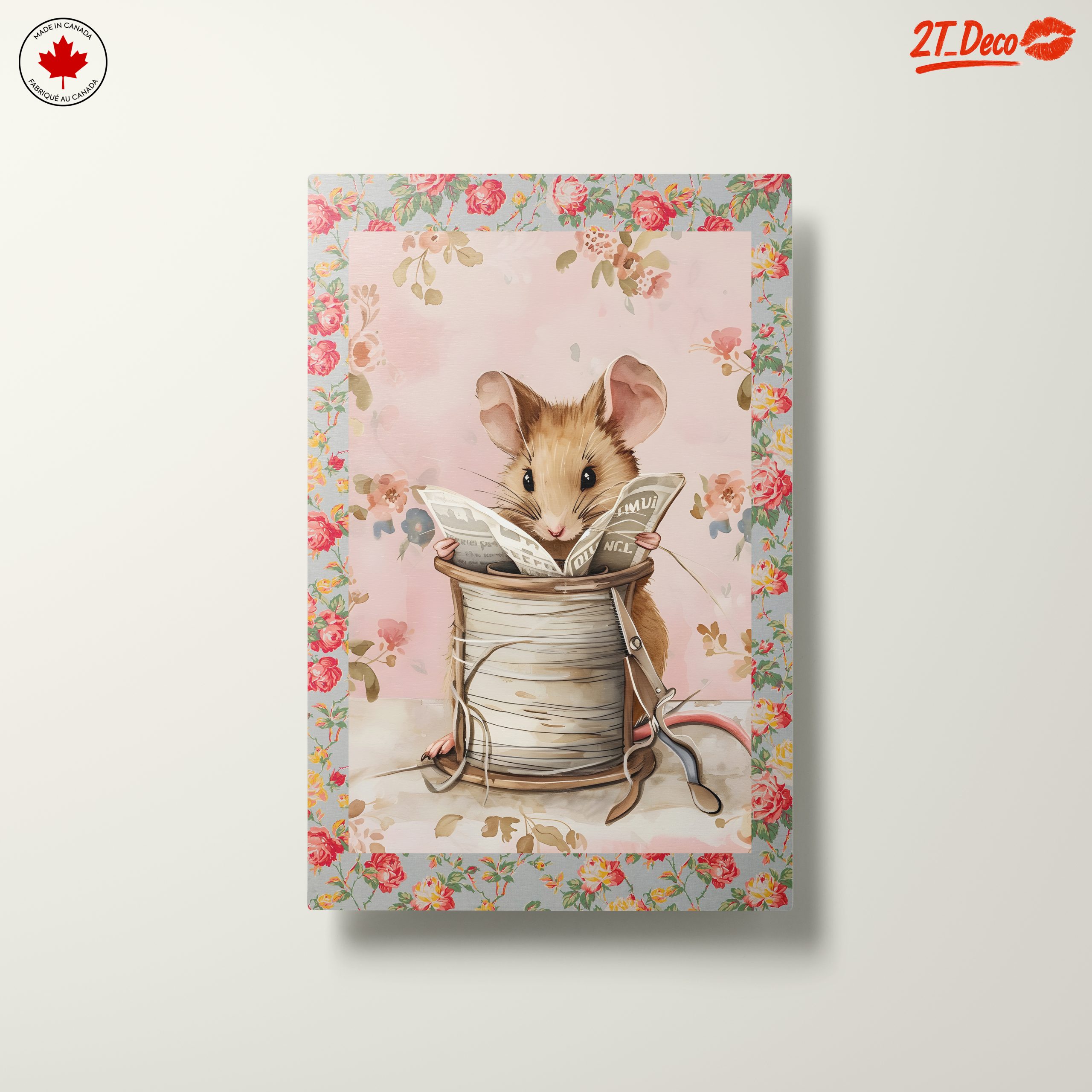 Adorable Mouse Reading in Floral Surroundings - Image 10