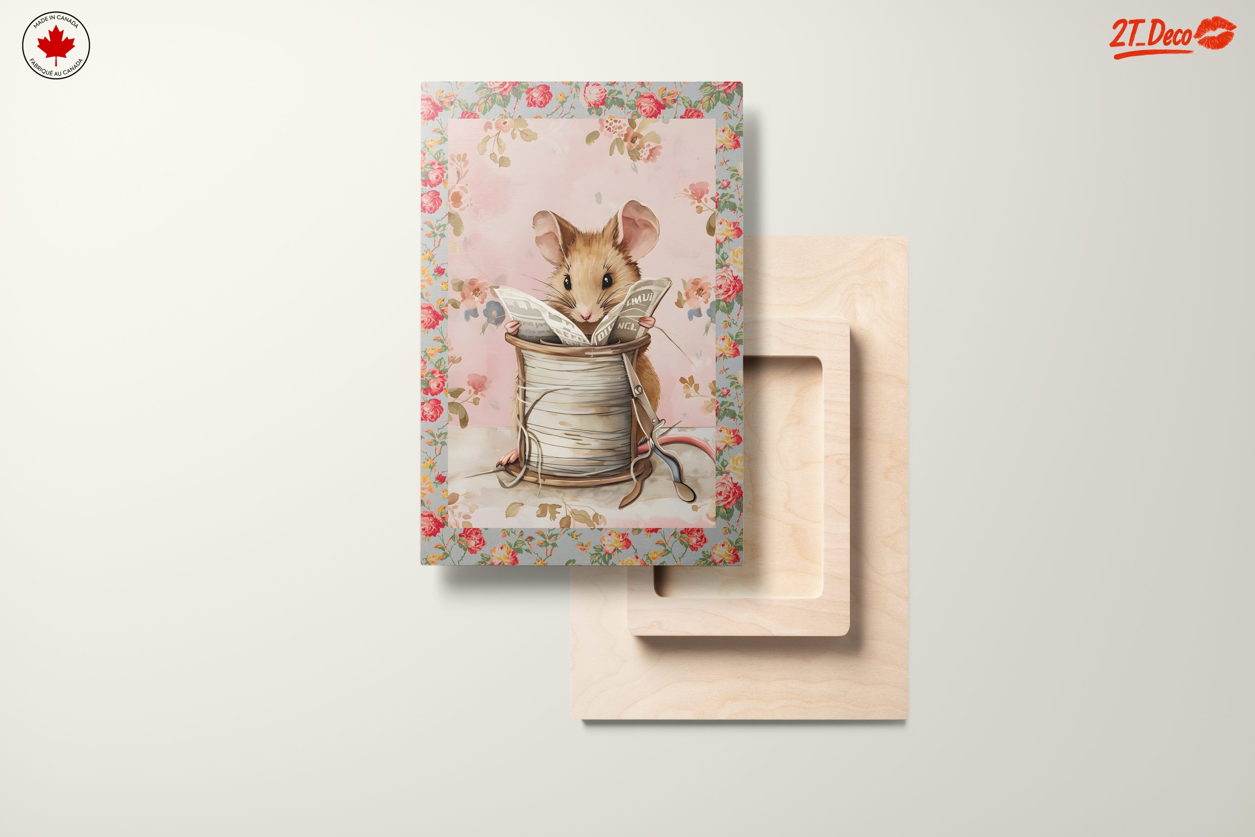 Adorable Mouse Reading in Floral Surroundings - Image 11