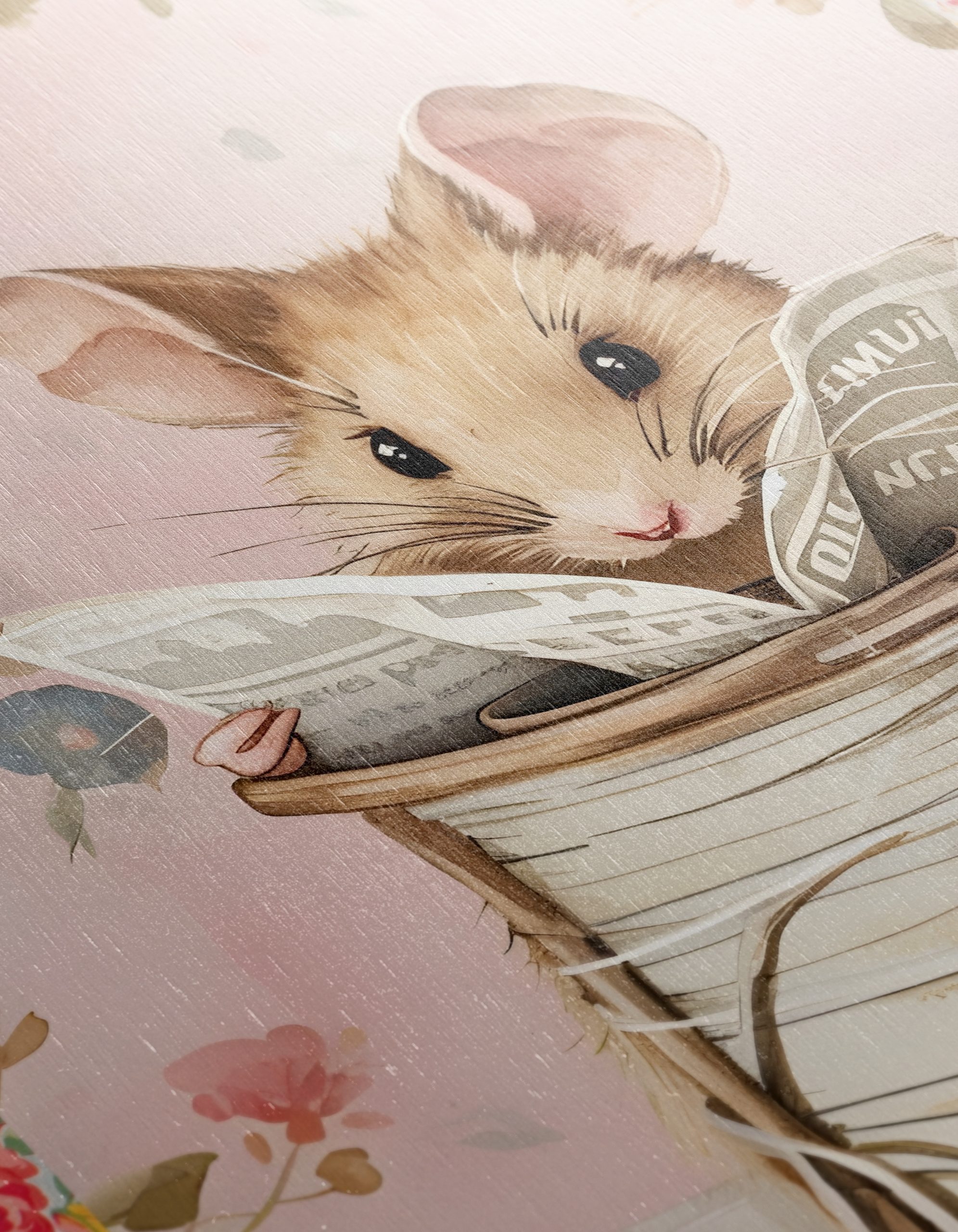 Adorable Mouse Reading in Floral Surroundings - Image 12