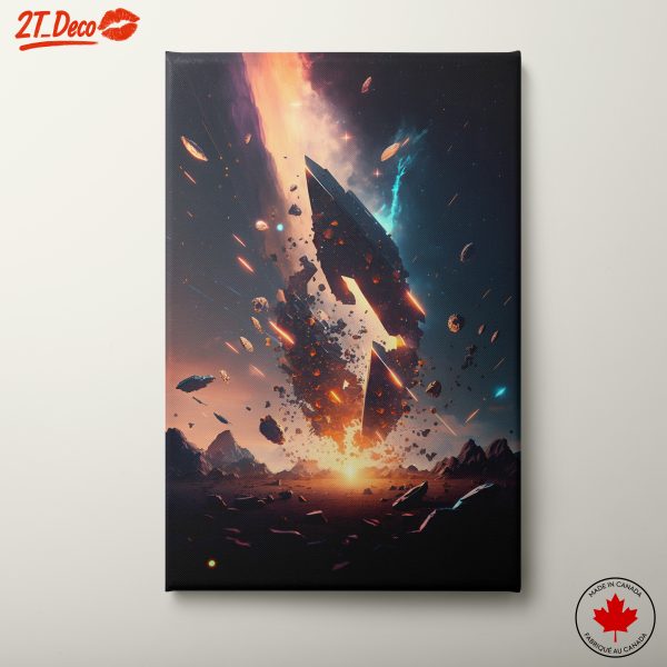 Stunning Cosmic Landscape with Explosive Elements