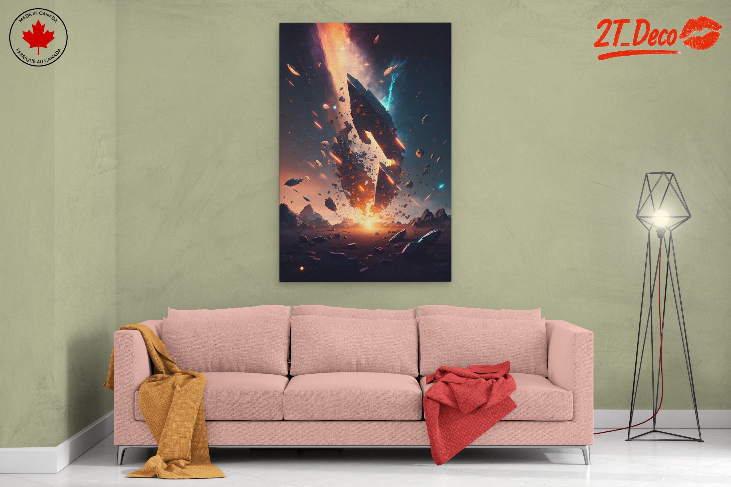 Stunning Cosmic Landscape with Explosive Elements - Image 2