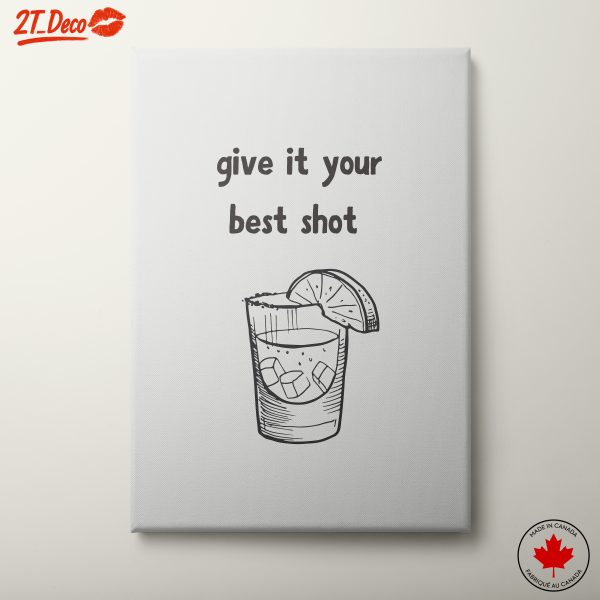 Cocktail Artwork with Motivational Quote