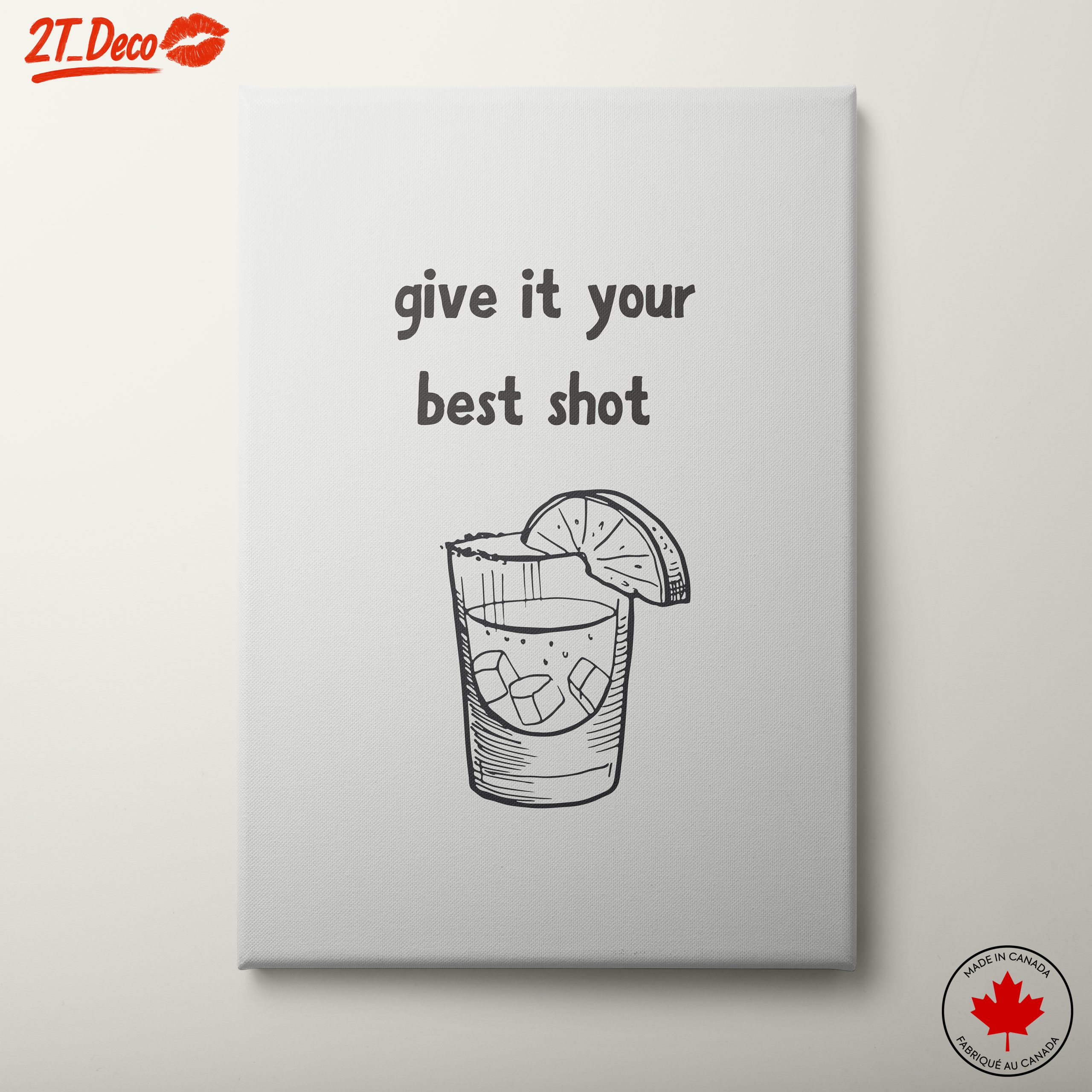 Cocktail Artwork with Motivational Quote