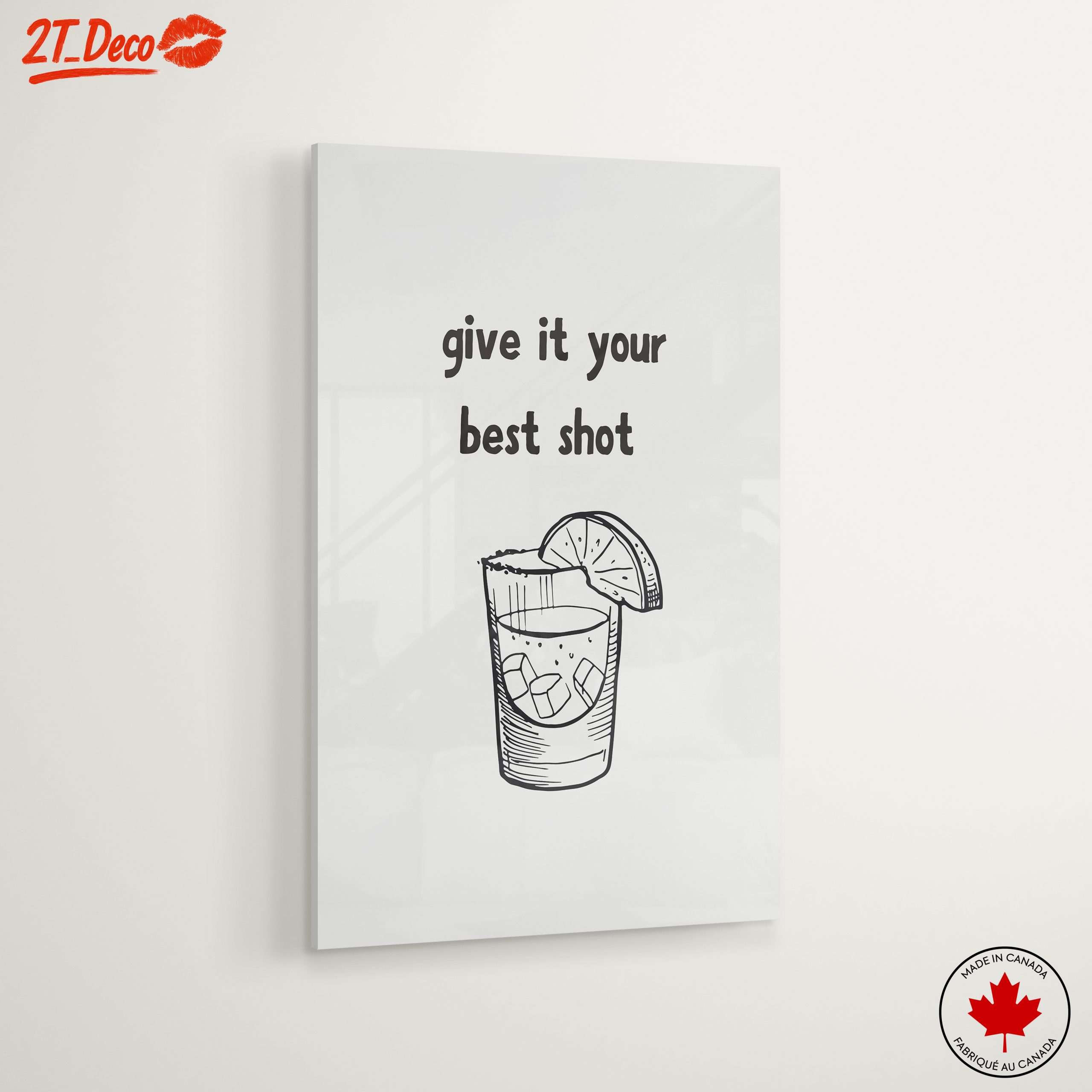 Cocktail Artwork with Motivational Quote - Image 6