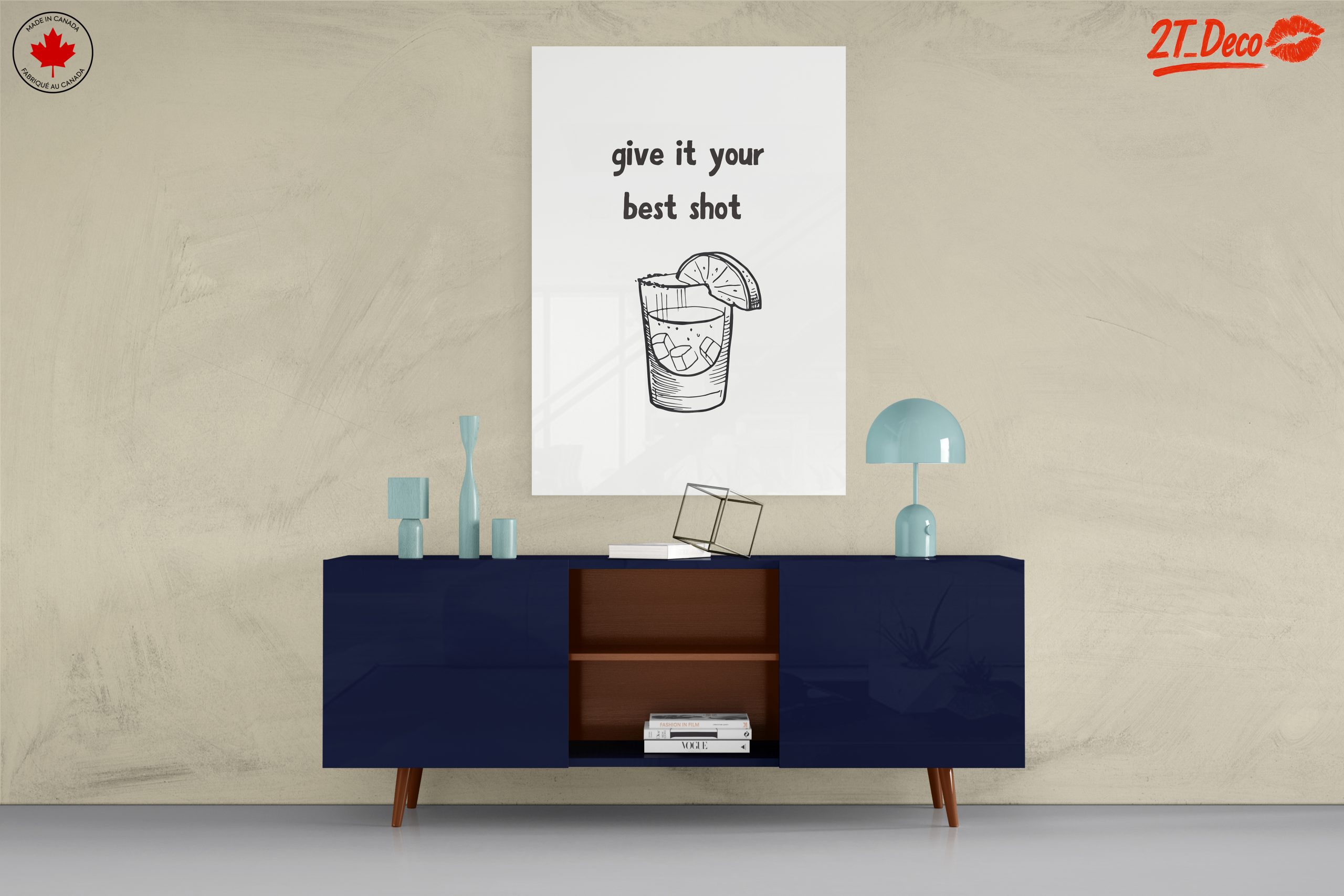Cocktail Artwork with Motivational Quote - Image 8