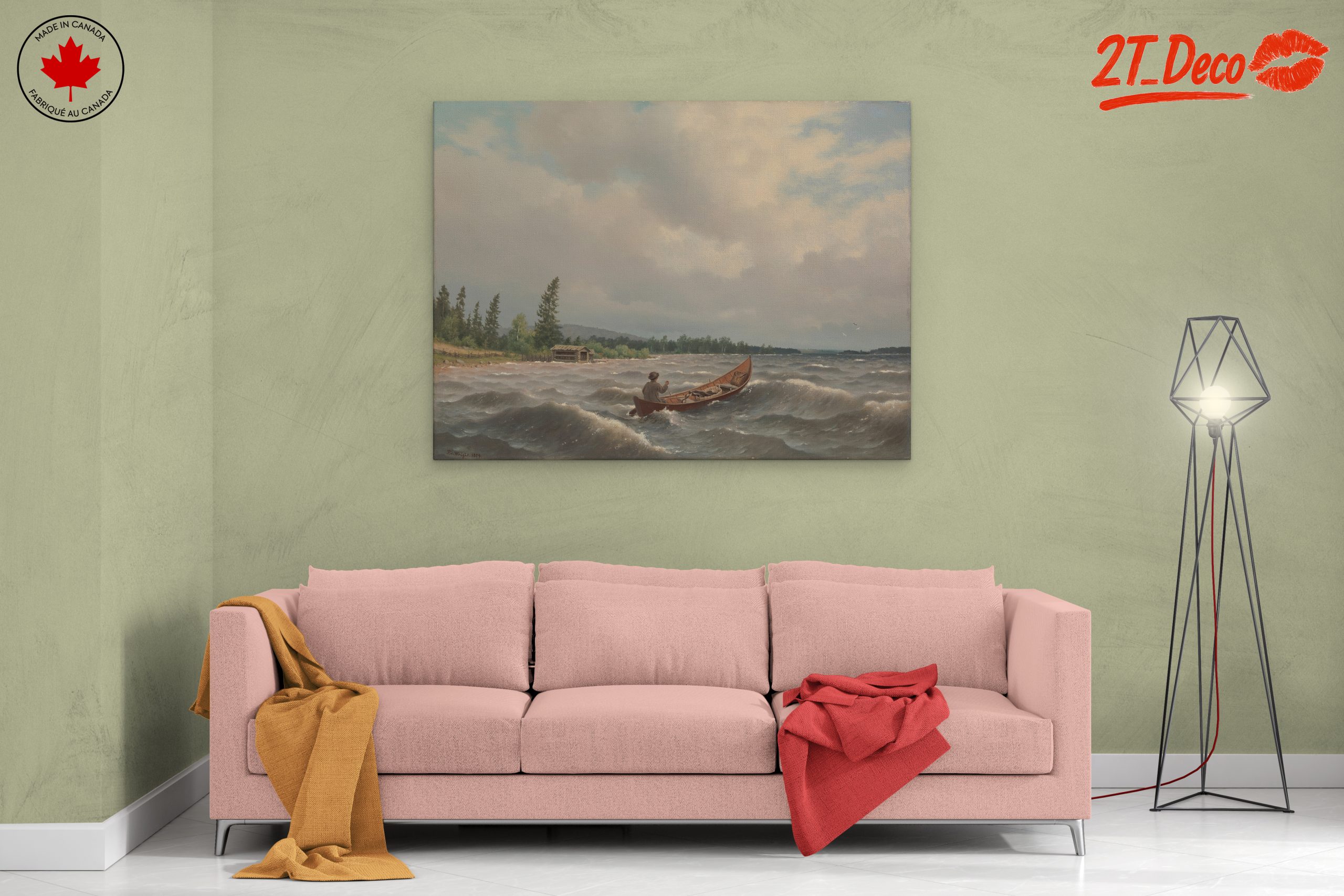 Serene Adventure Landscape with Canoe - Image 2