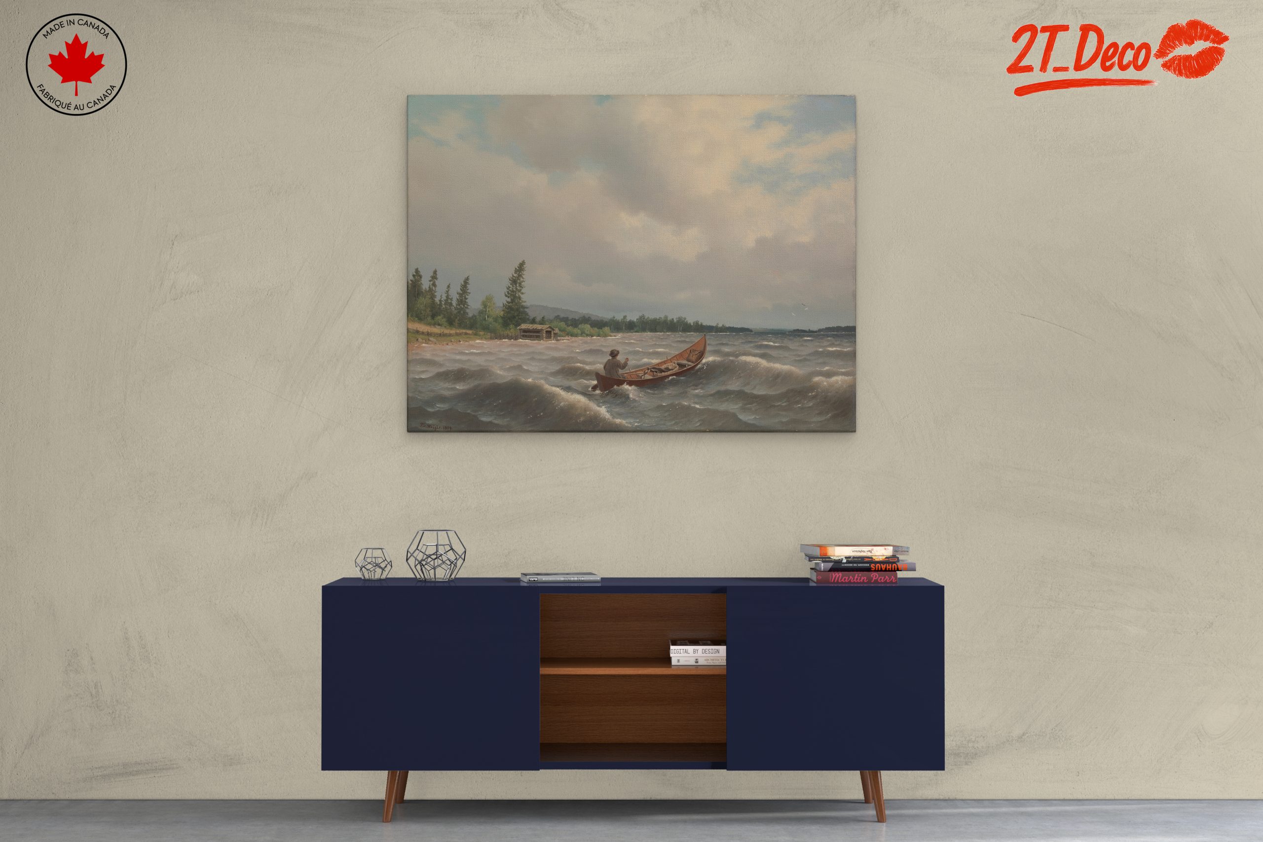 Serene Adventure Landscape with Canoe - Image 3
