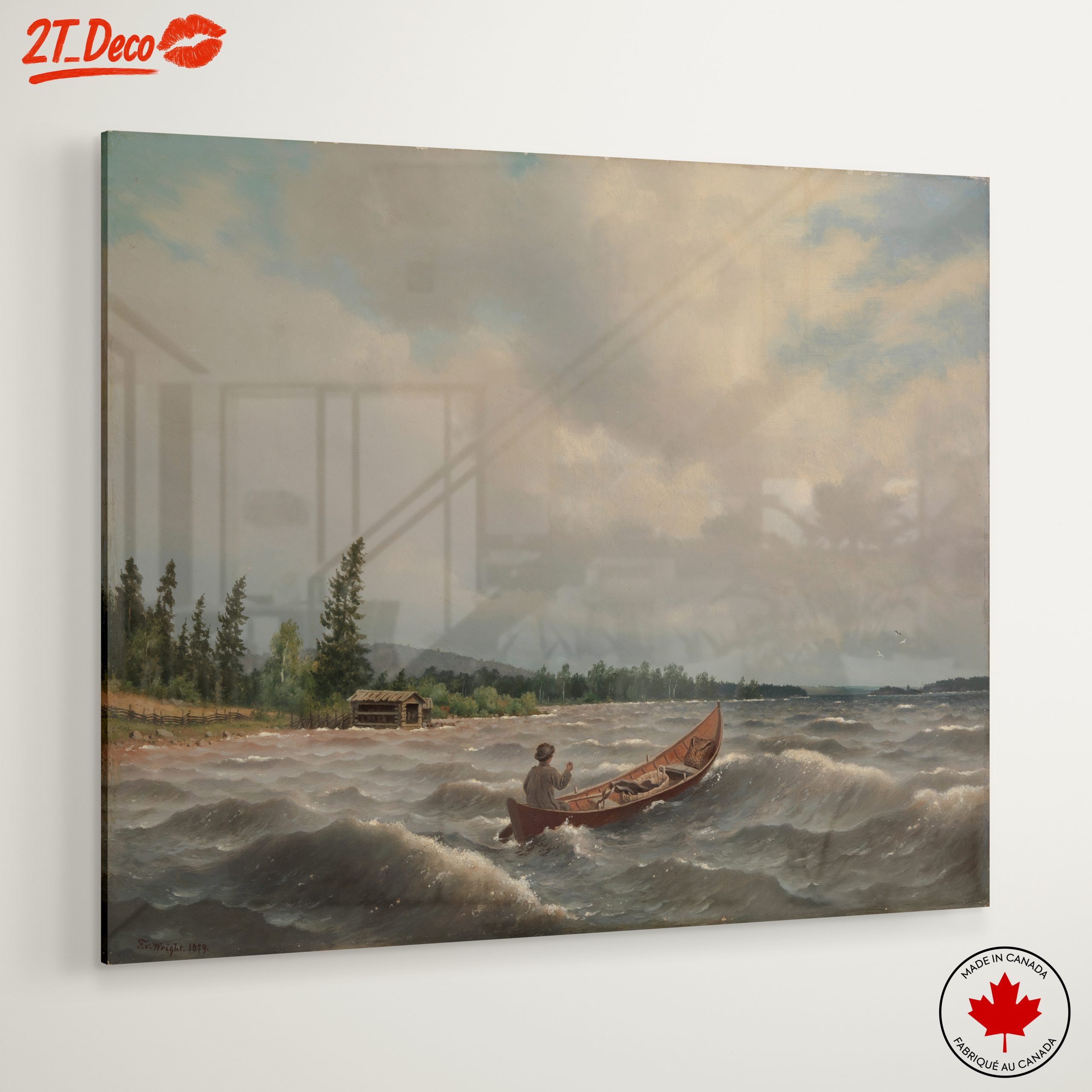 Serene Adventure Landscape with Canoe - Image 6