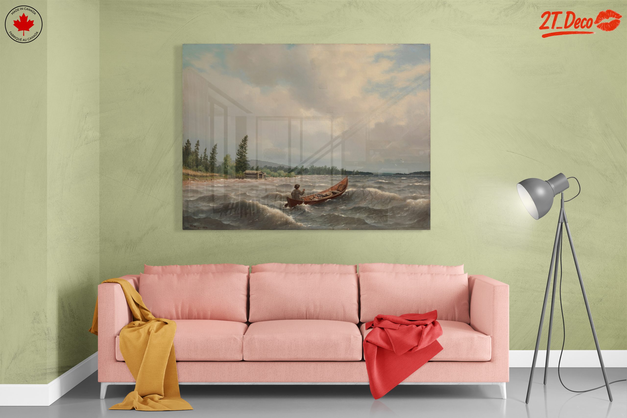 Serene Adventure Landscape with Canoe - Image 7