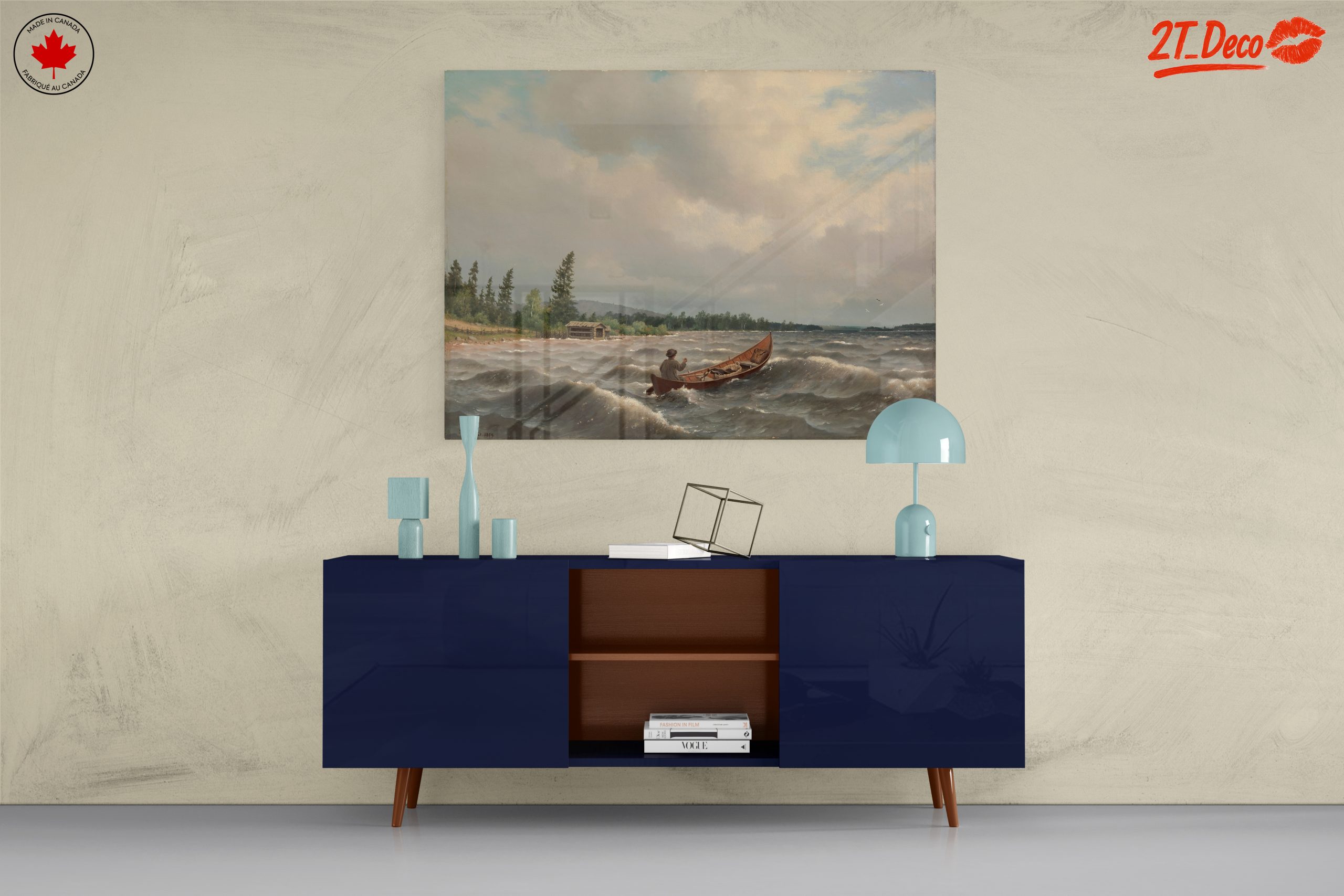 Serene Adventure Landscape with Canoe - Image 8