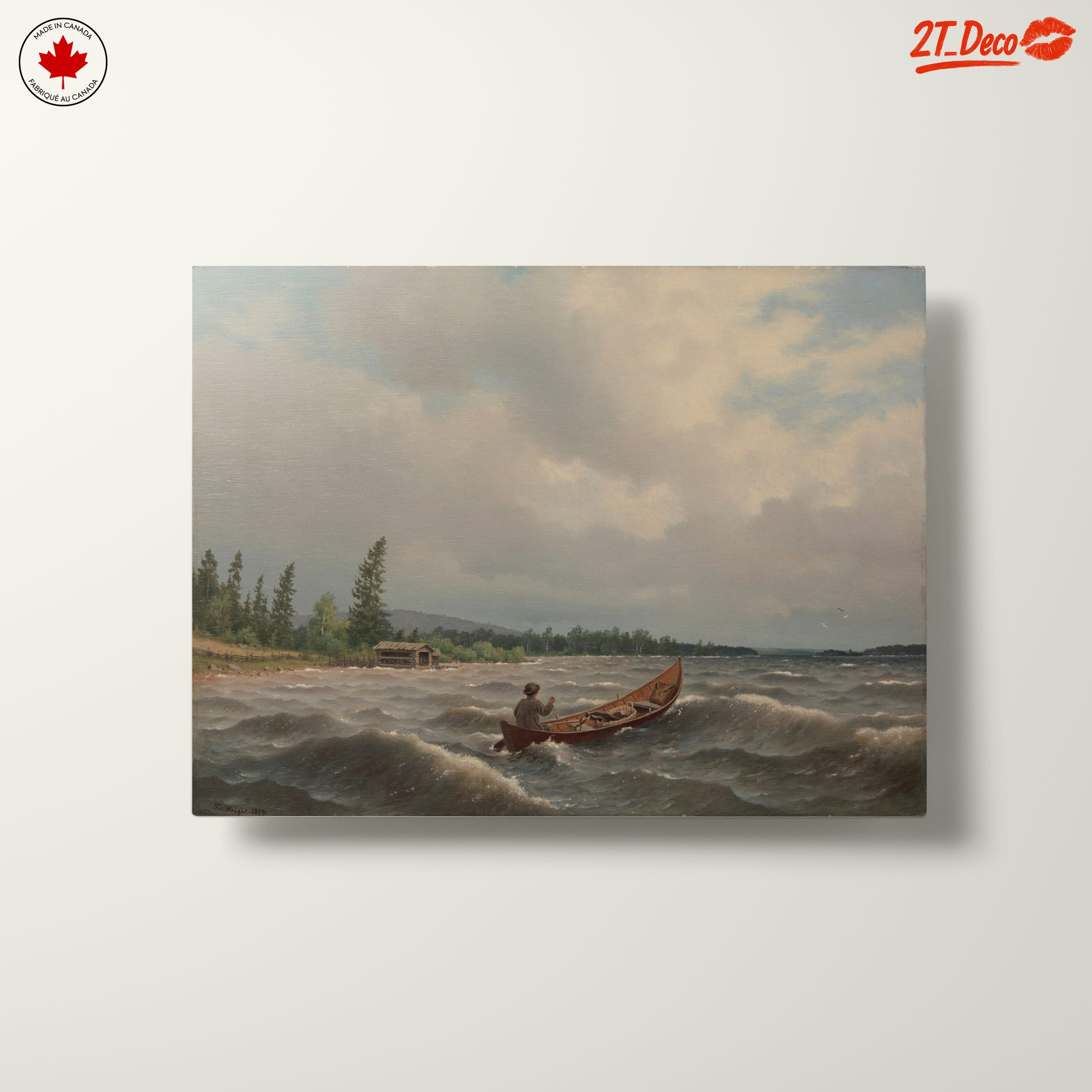Serene Adventure Landscape with Canoe - Image 10
