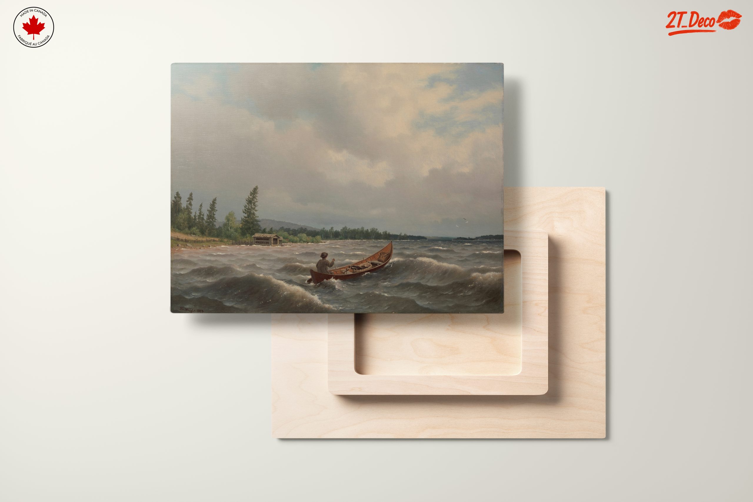 Serene Adventure Landscape with Canoe - Image 11