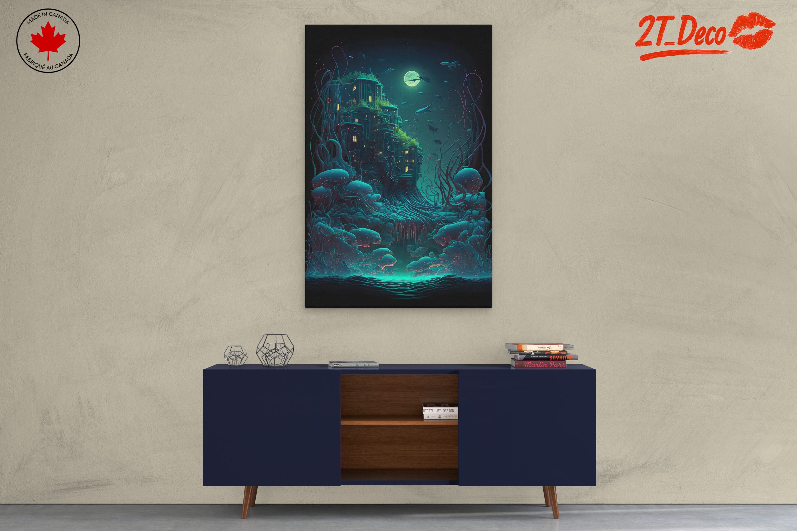 Mystical Underwater Landscape with Moonlight - Image 3