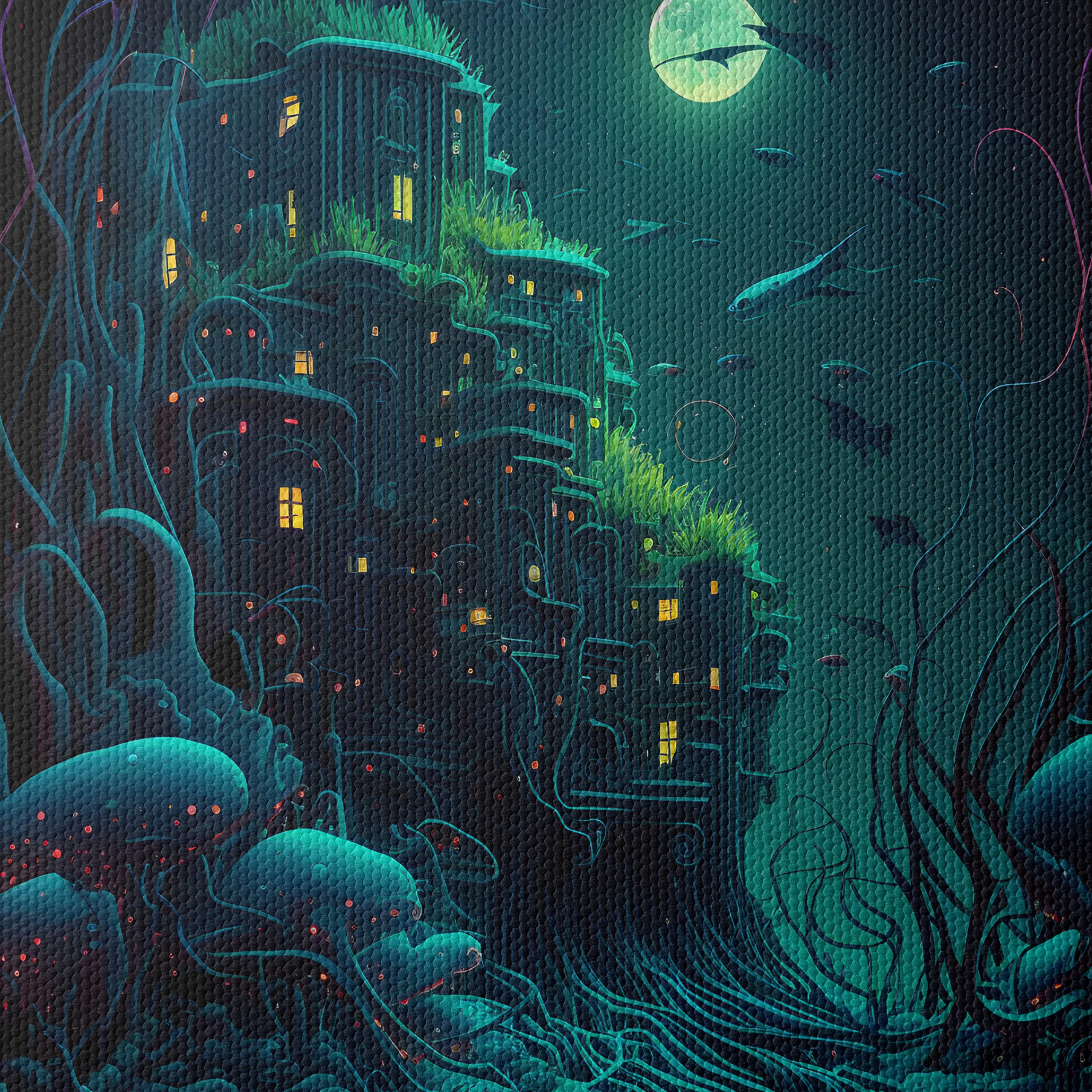 Mystical Underwater Landscape with Moonlight - Image 4