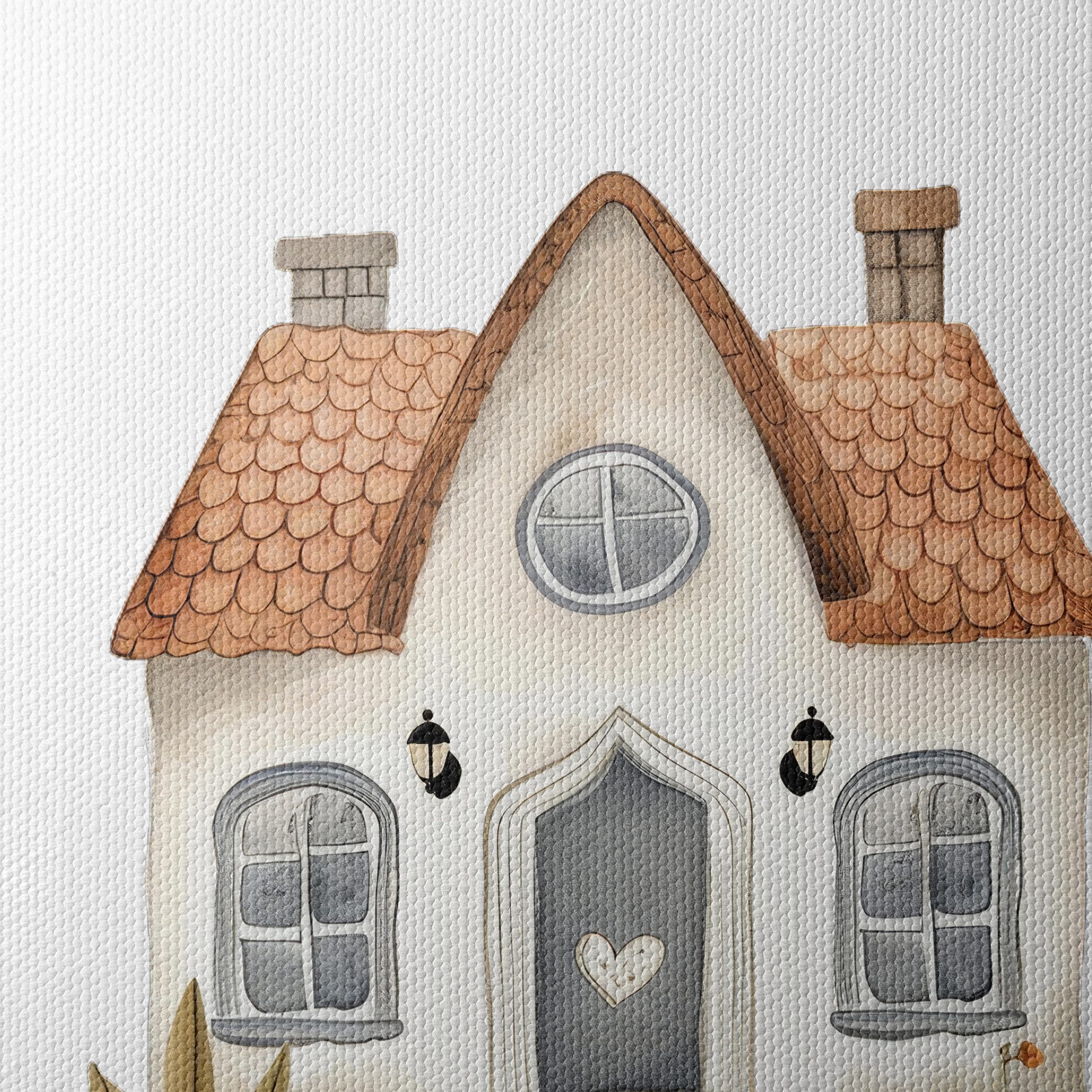 Cute Watercolor House Illustration - Image 4