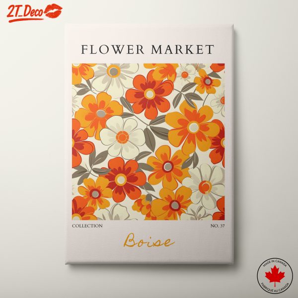 Flower Market Artwork Featuring Vibrant Floral Design