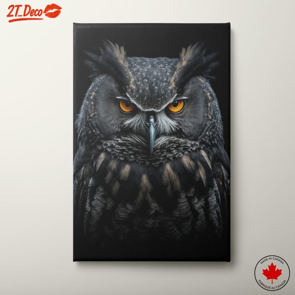 Majestic Owl Portrait in Dark Background