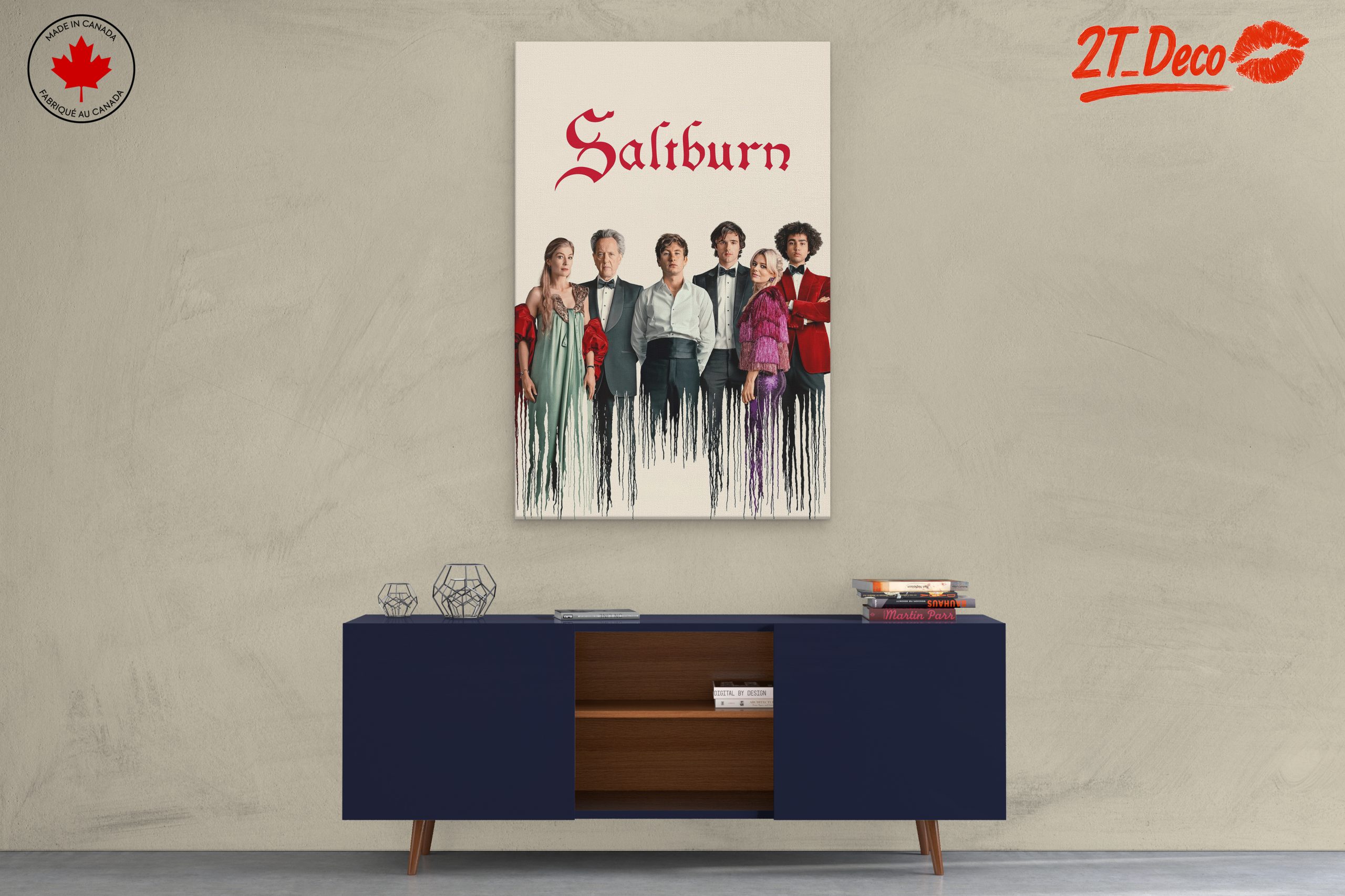 Stylized Character Artwork Featuring Cast from Saltburn - Image 3