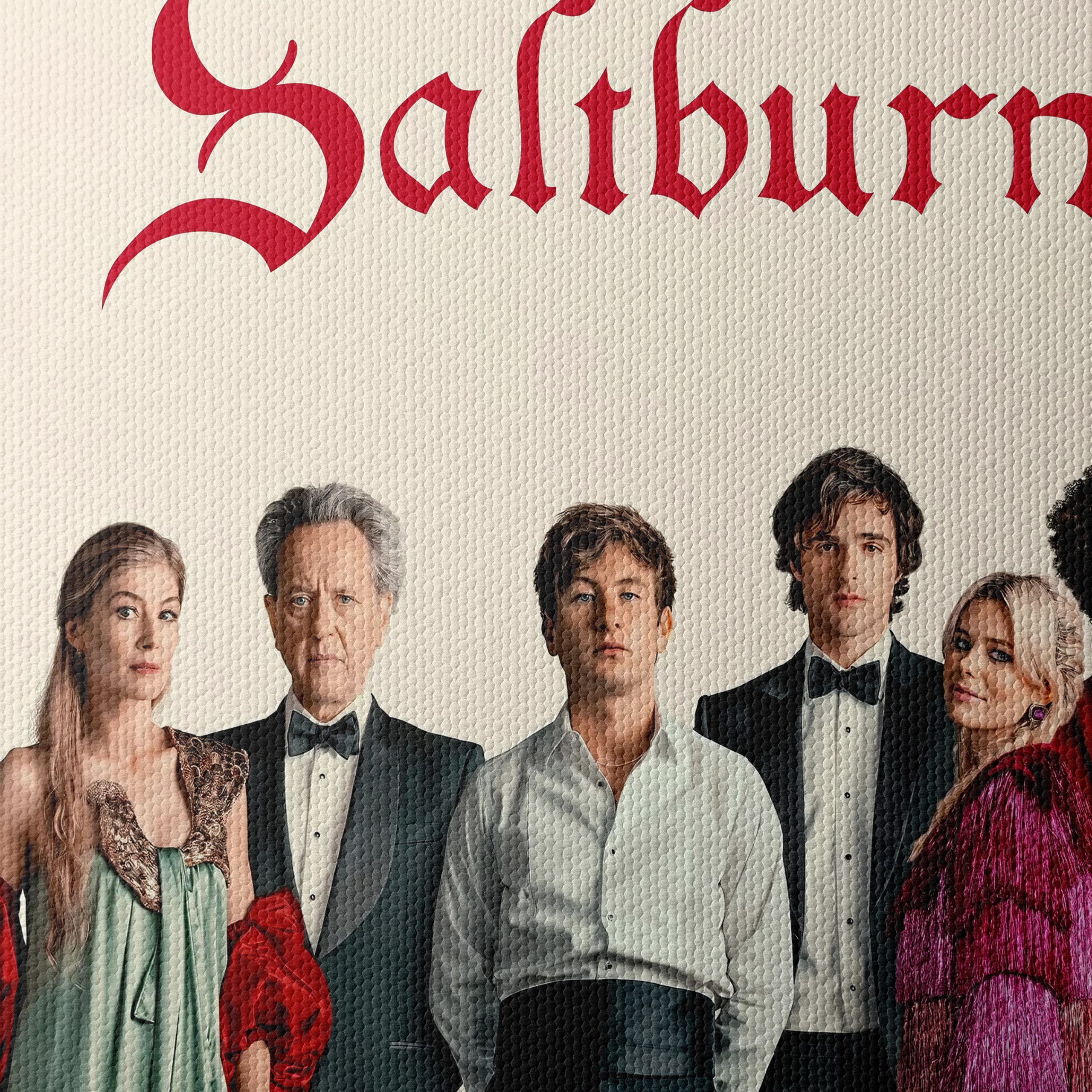 Stylized Character Artwork Featuring Cast from Saltburn - Image 4