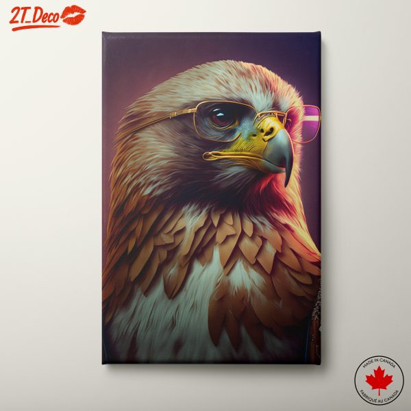 Stylish Eagle Portrait with Glasses