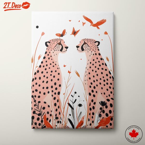 Whimsical Cheetahs with Colorful Surroundings