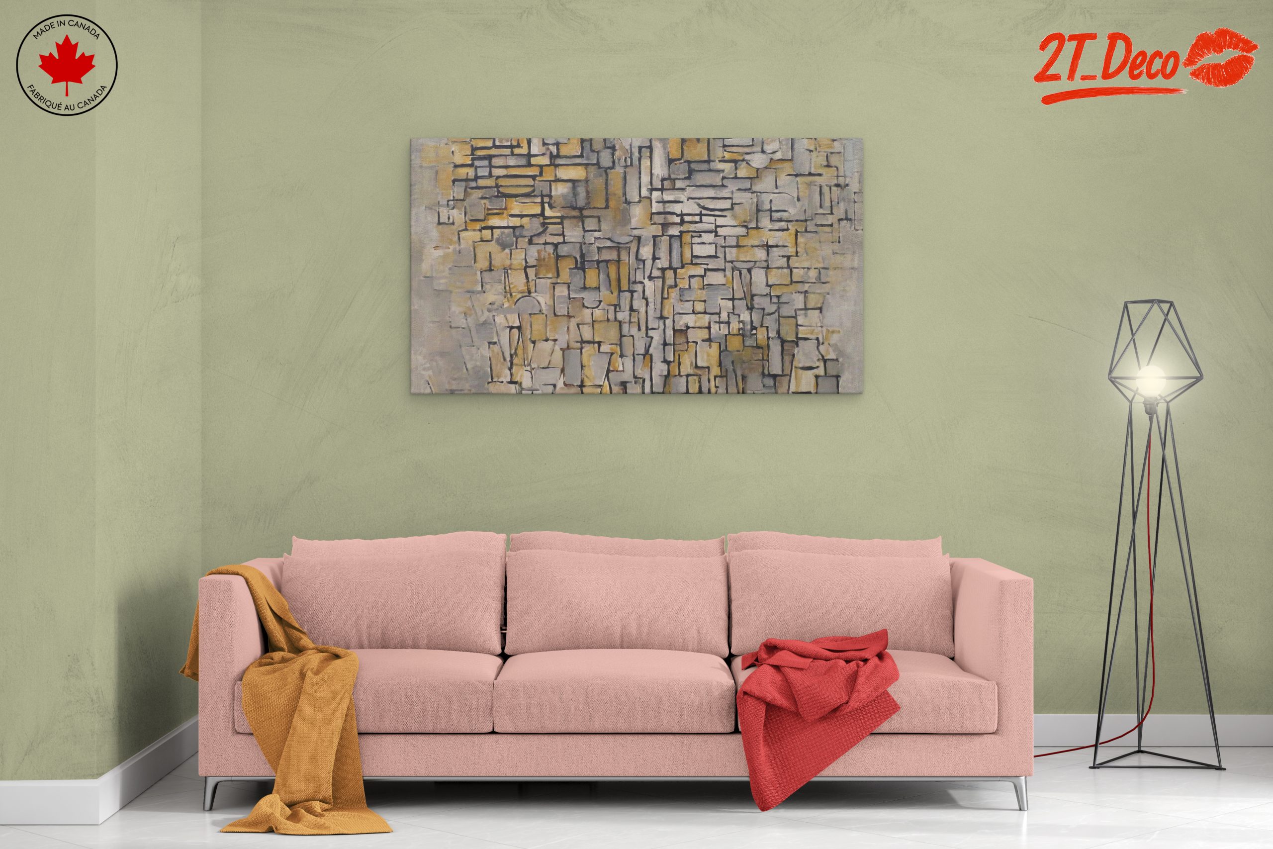 Geometric Abstract Composition in Muted Tones - Image 2