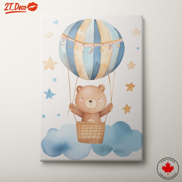 Adorable Bear in Hot Air Balloon
