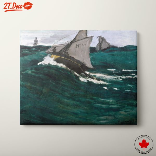 Dynamic Nautical Scene of Ships at Sea