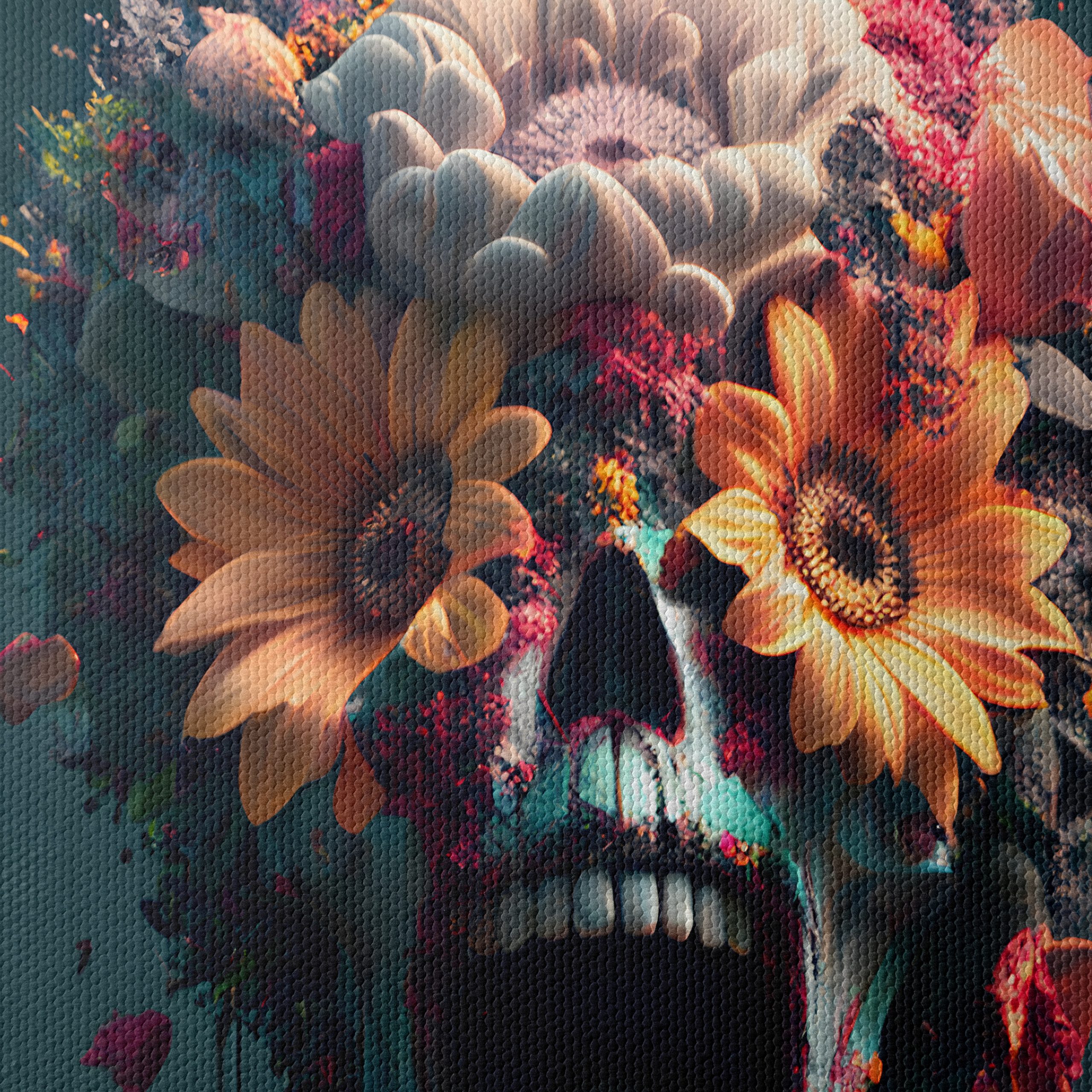 Colorful Contemporary Pop Art Skull with Flowers - Image 4