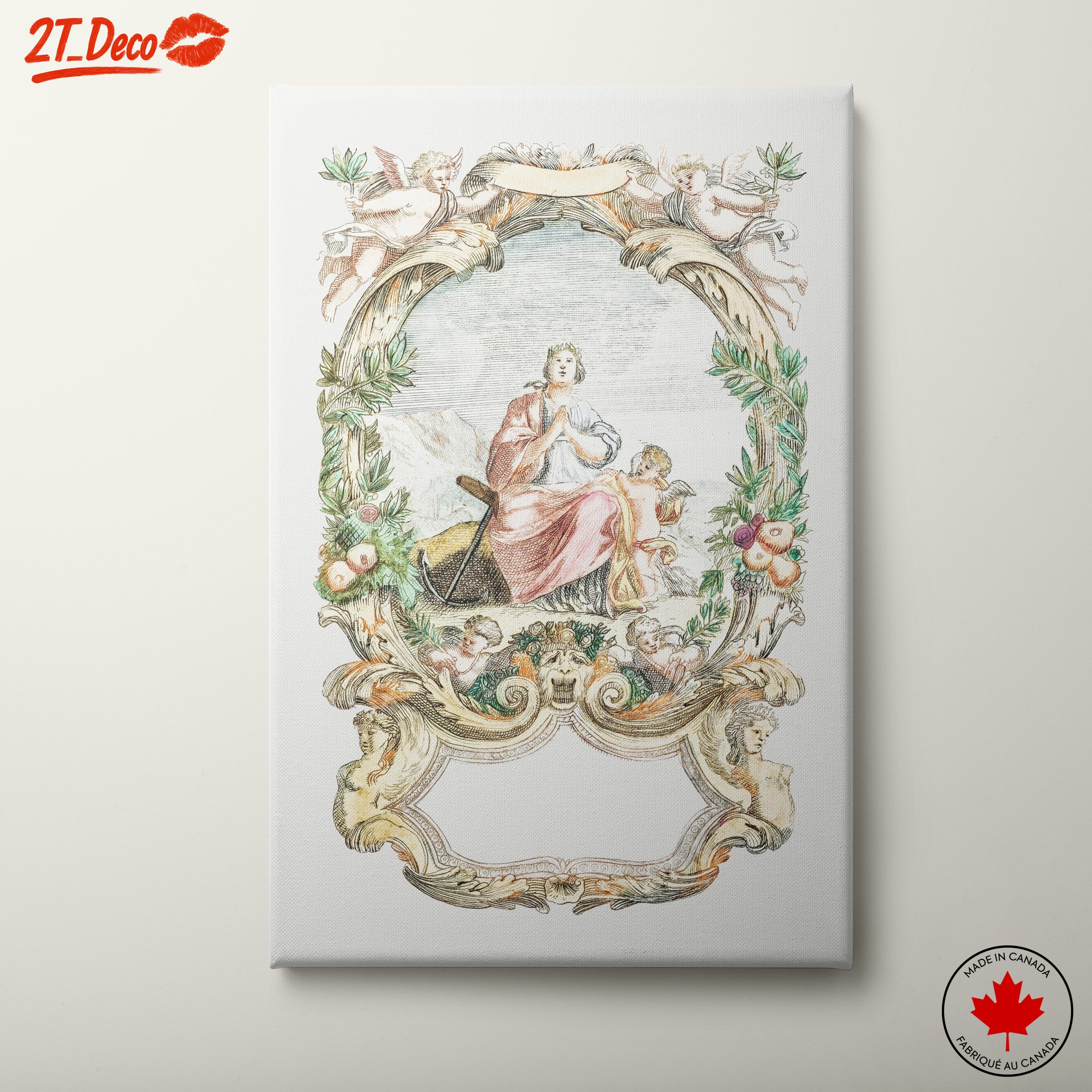 Classical Religious Figure Art with Cherubs