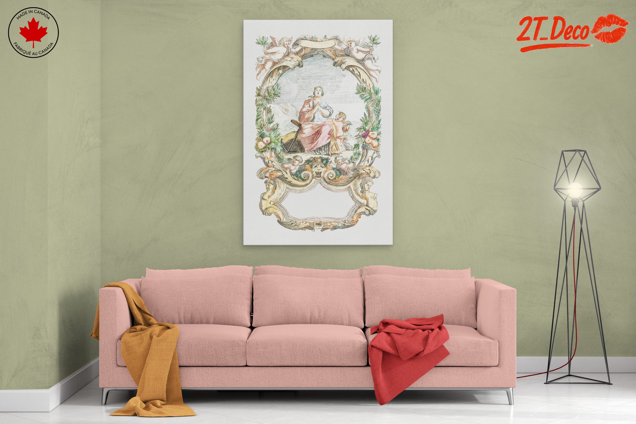 Classical Religious Figure Art with Cherubs - Image 2