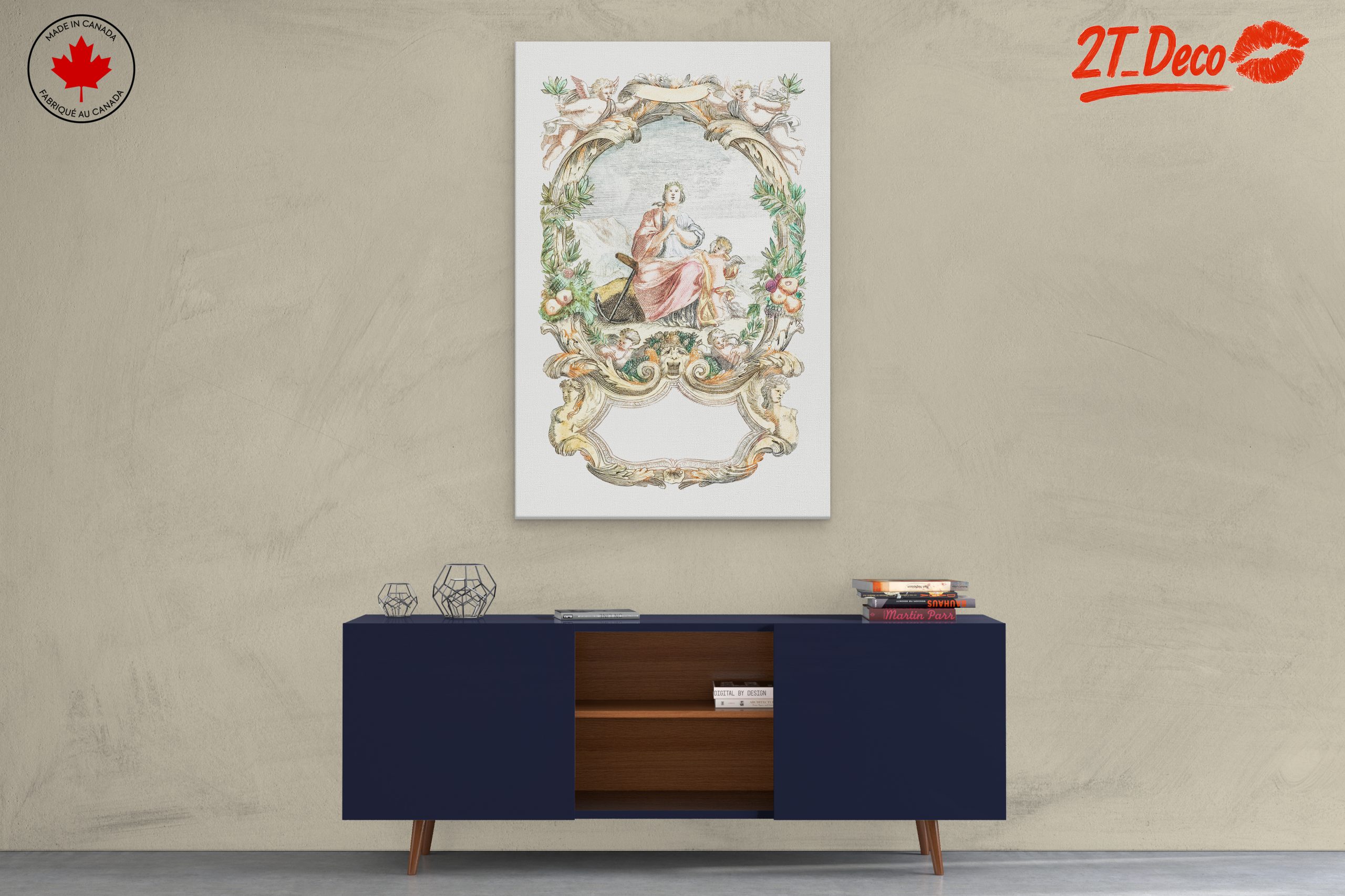 Classical Religious Figure Art with Cherubs - Image 3