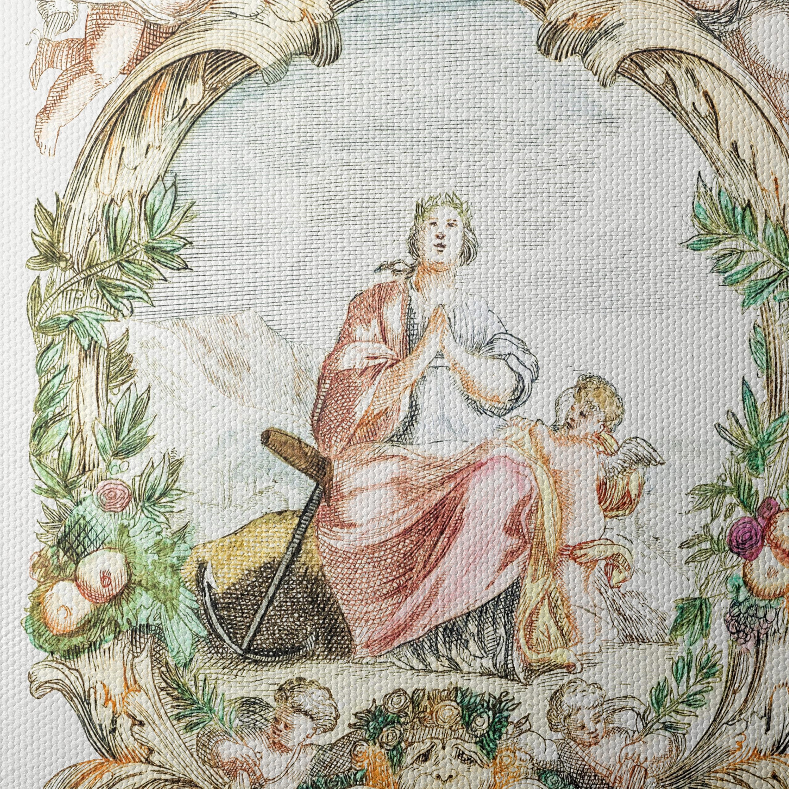 Classical Religious Figure Art with Cherubs - Image 4