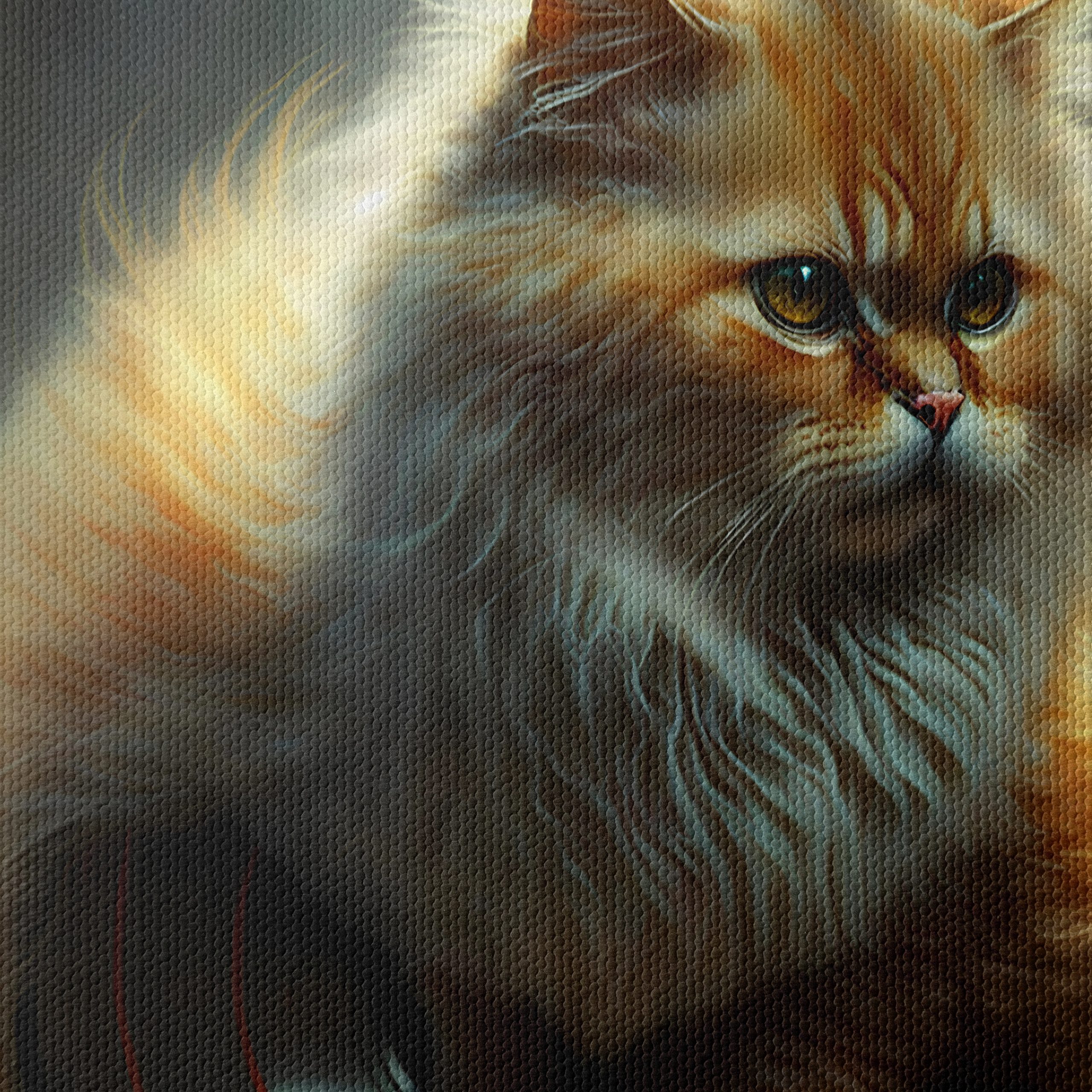 Fluffy Cat on a Silver Wheel - Image 4
