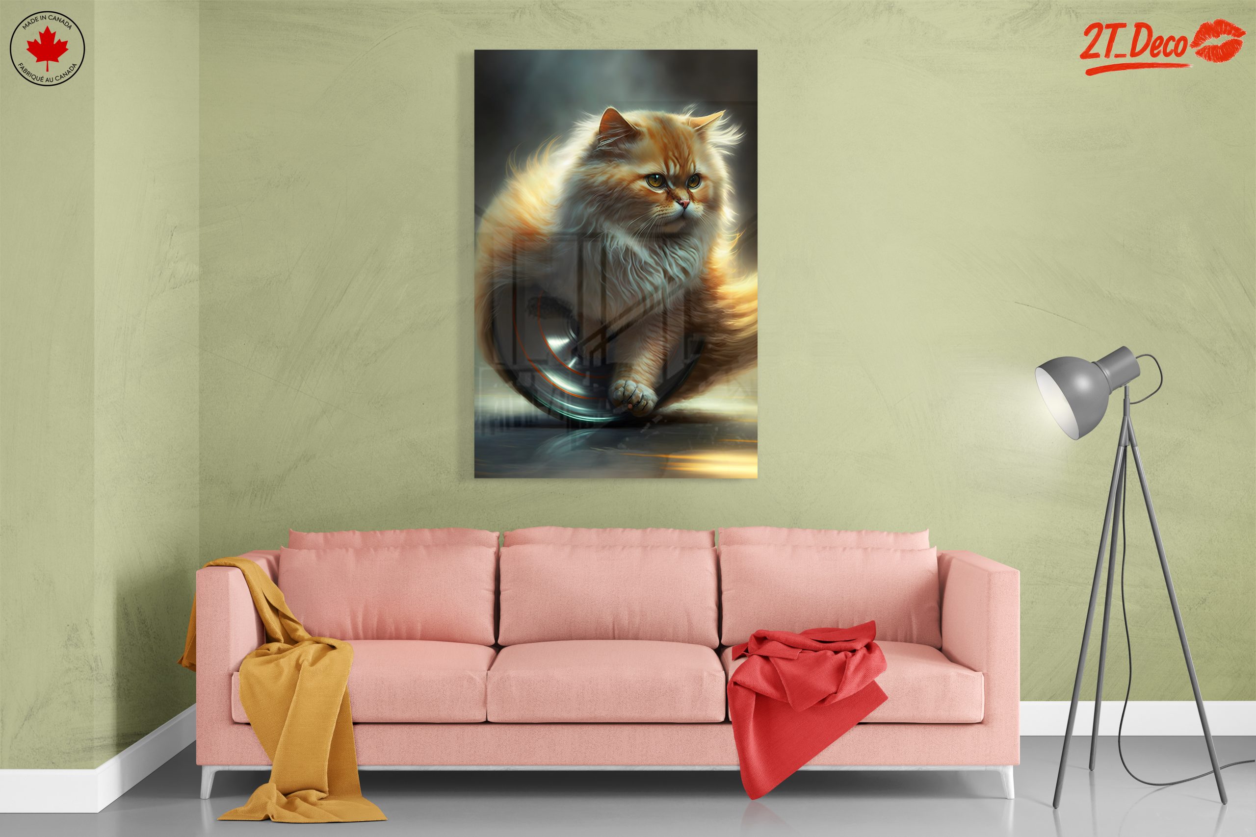 Fluffy Cat on a Silver Wheel - Image 7