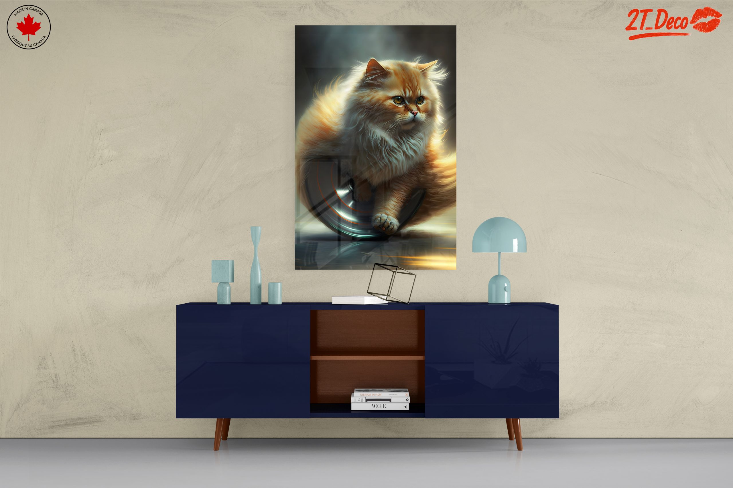 Fluffy Cat on a Silver Wheel - Image 8
