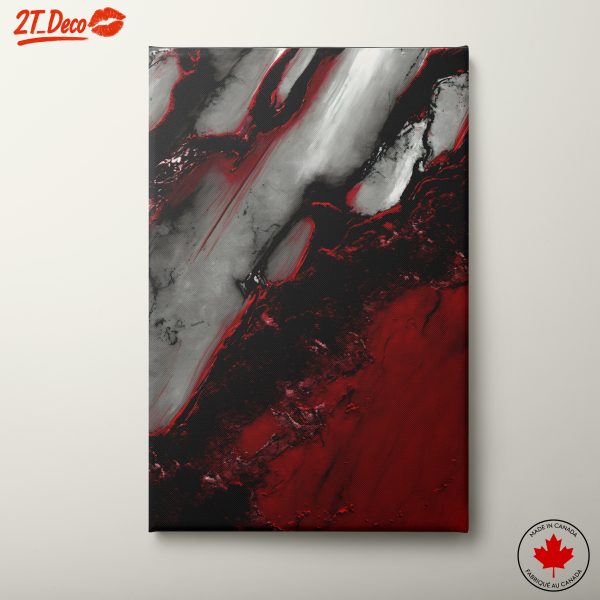 Striking Abstract Red and Black Art
