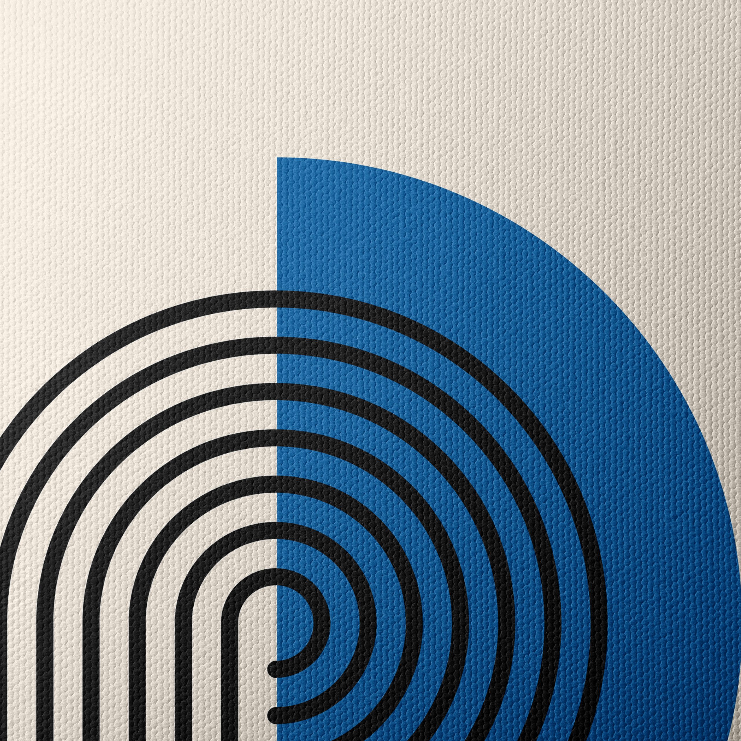 Modern Geometric Abstract Artwork with Blue and Black - Image 4