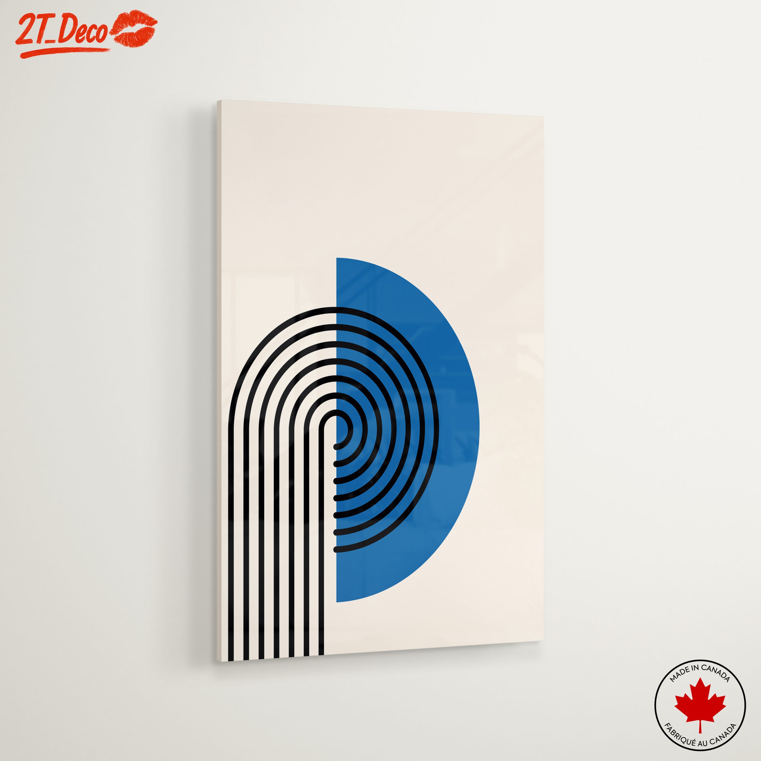 Modern Geometric Abstract Artwork with Blue and Black - Image 6