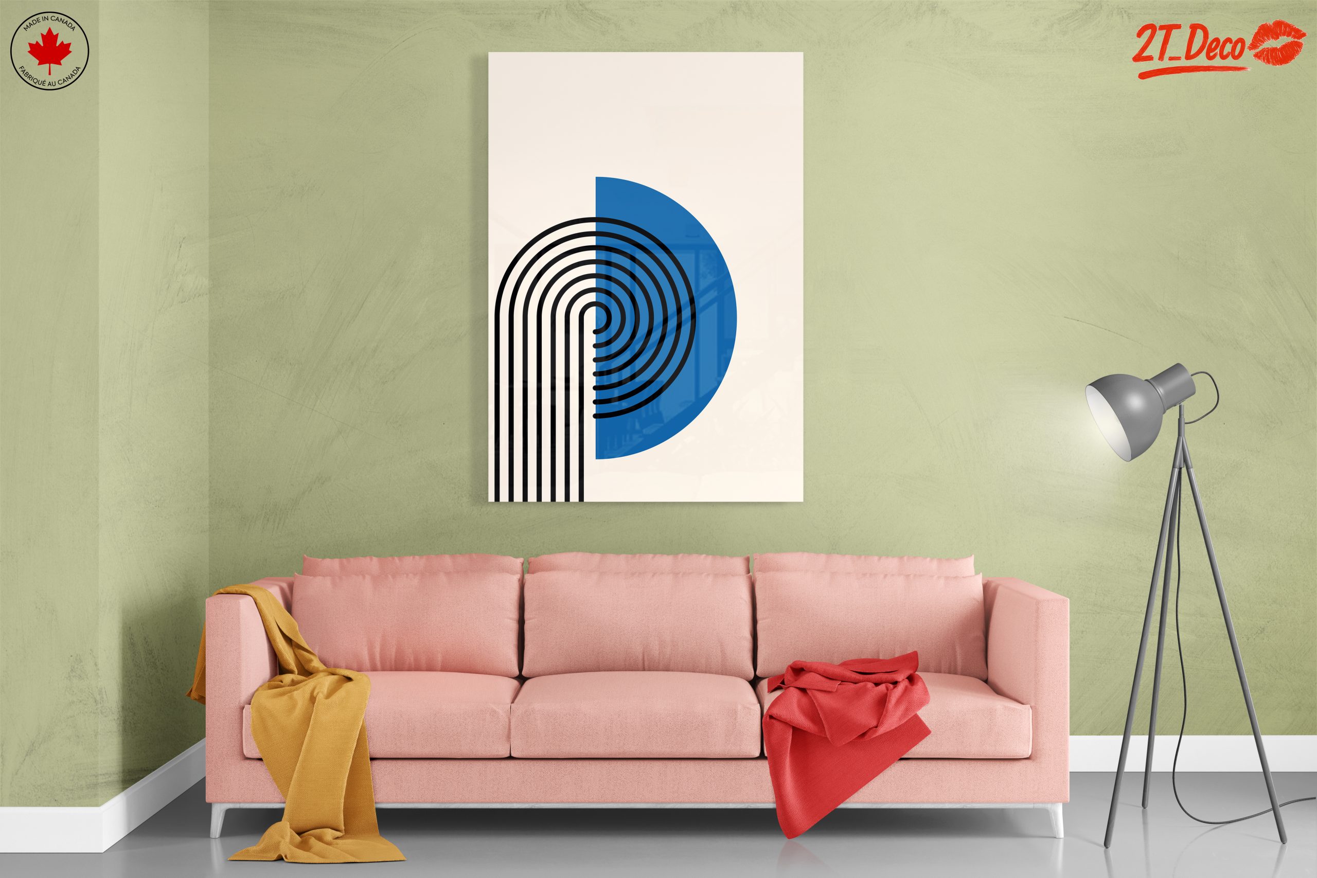 Modern Geometric Abstract Artwork with Blue and Black - Image 7