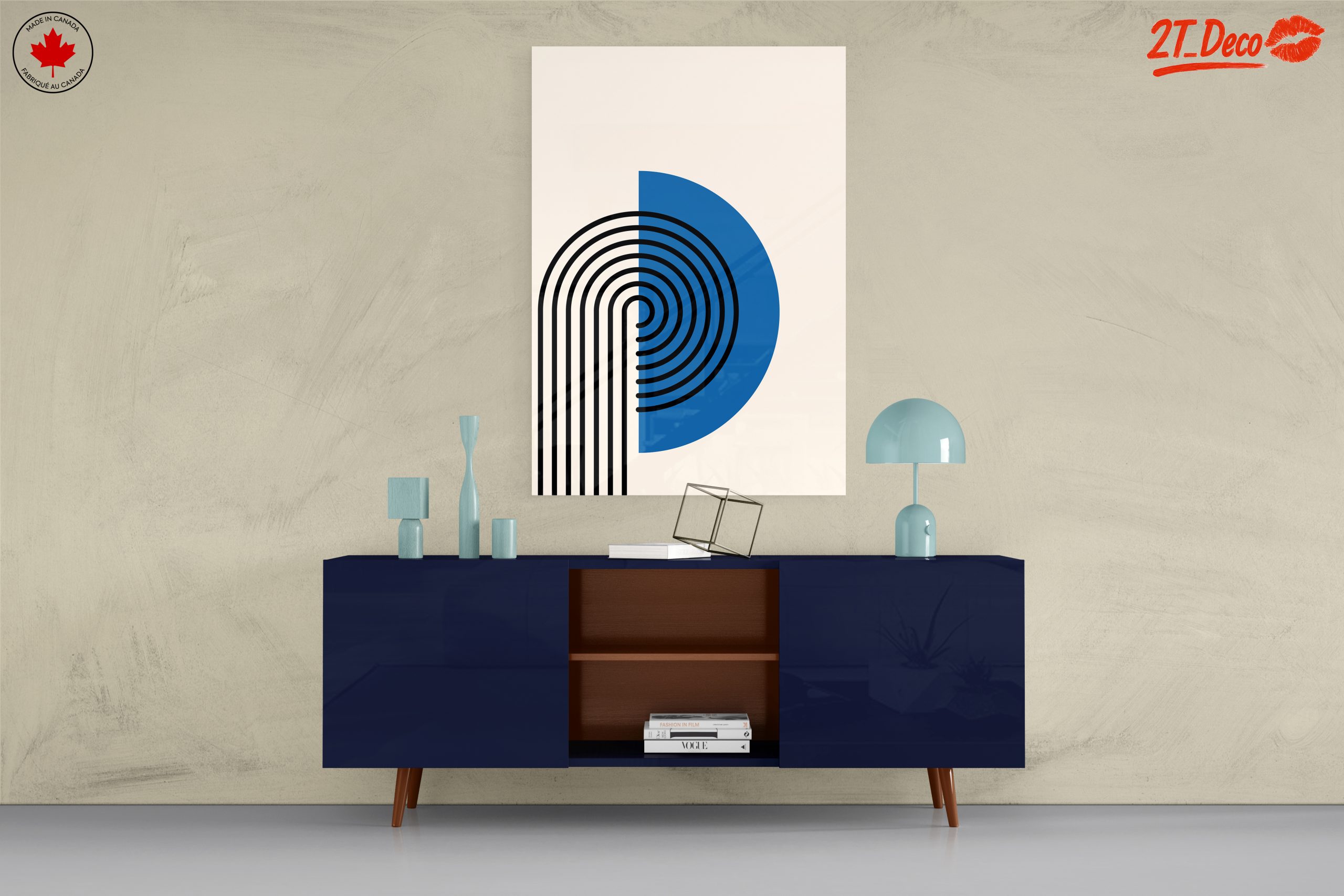 Modern Geometric Abstract Artwork with Blue and Black - Image 8